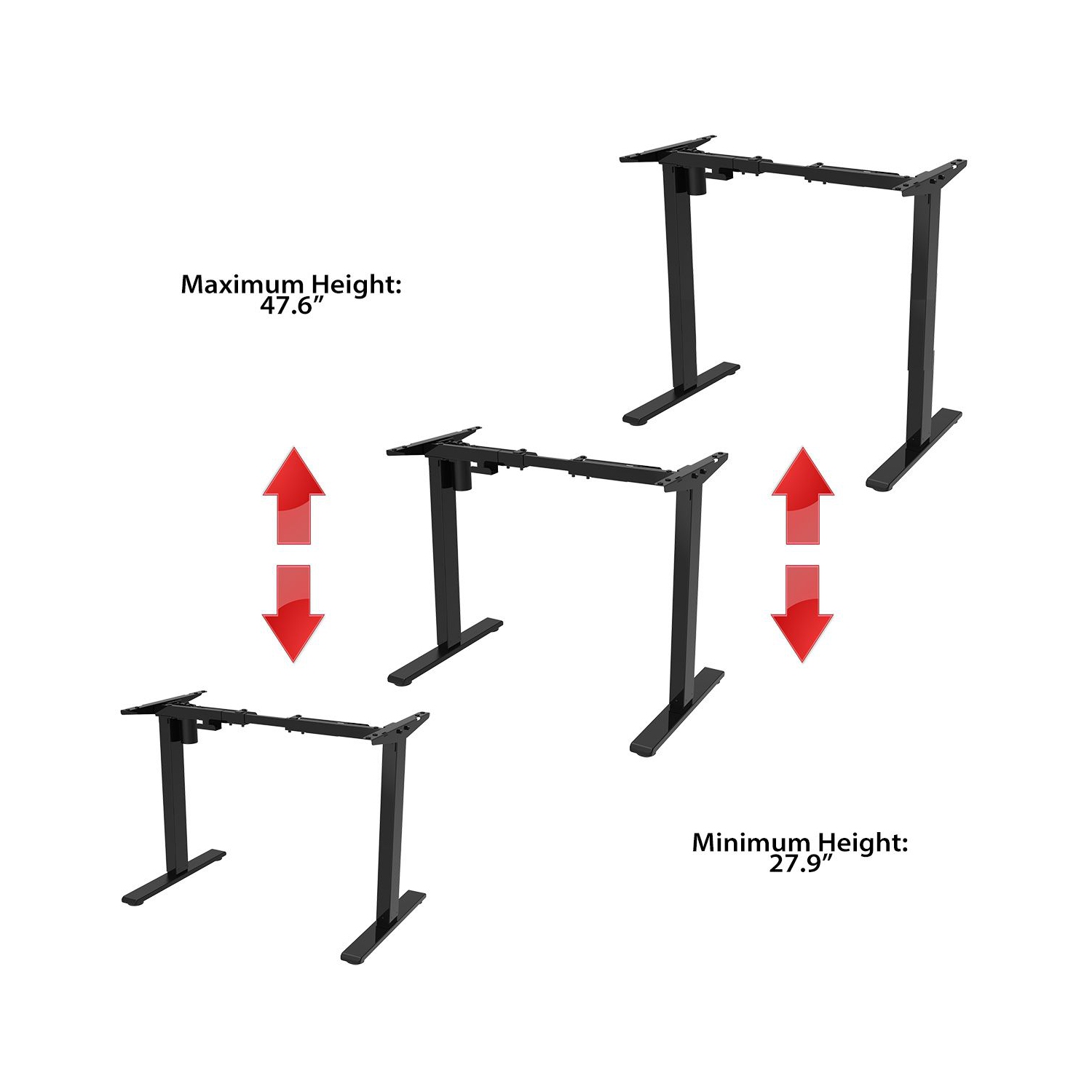 Boost Industries FS-M63 Floor Standing Motorized Height Adjustable Gaming/PC Desk
