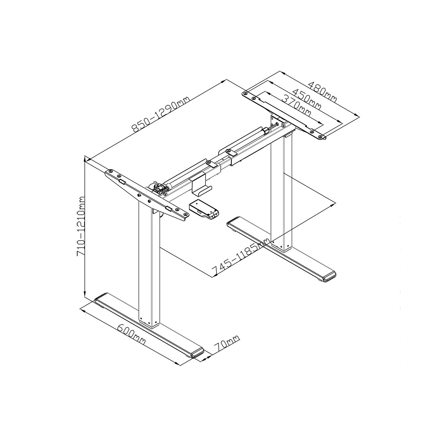 Boost Industries FS-M63 Floor Standing Motorized Height Adjustable Gaming/PC Desk