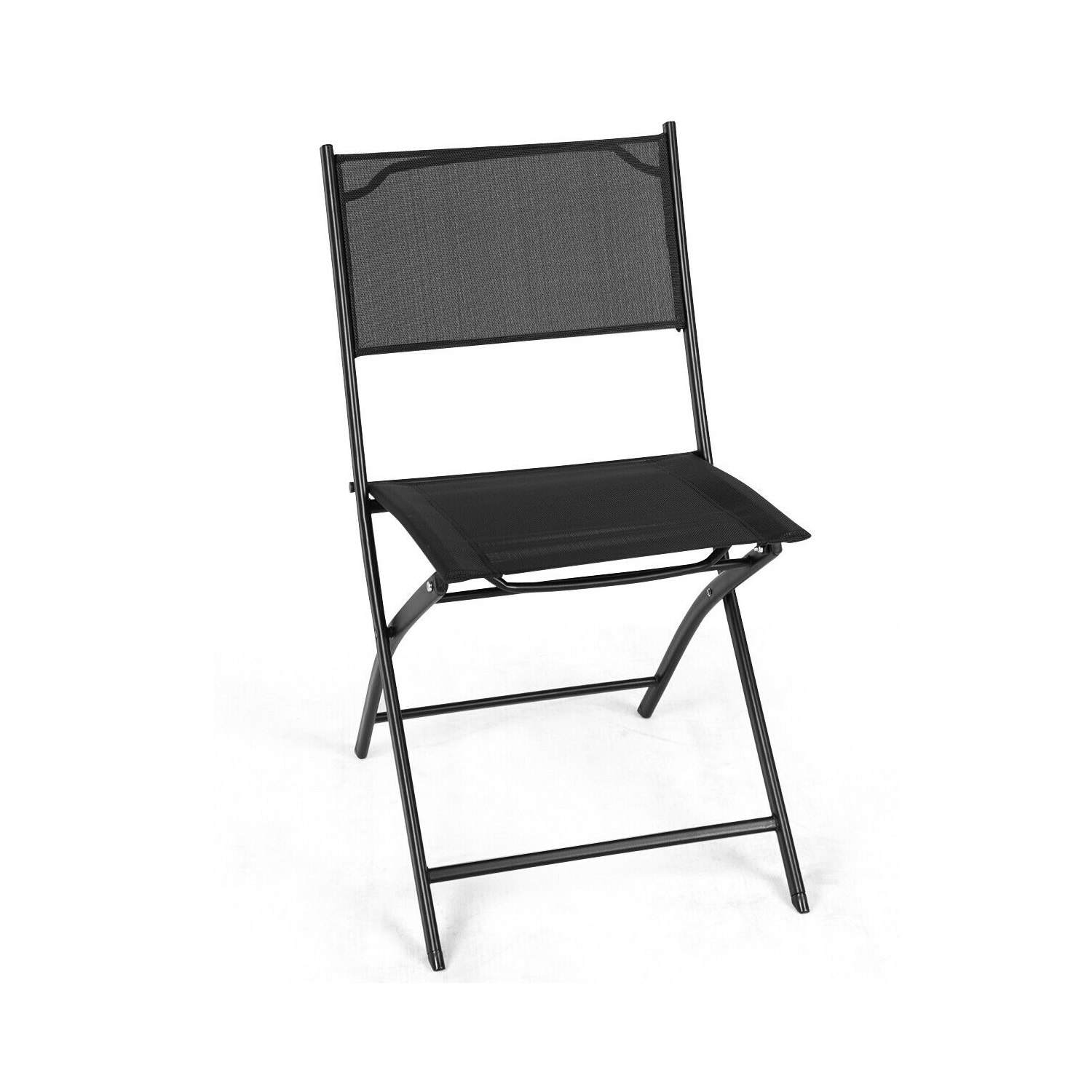 Costway Set of 4 Patio Folding Chairs Camping Deck Garden Pool Beach Furniture