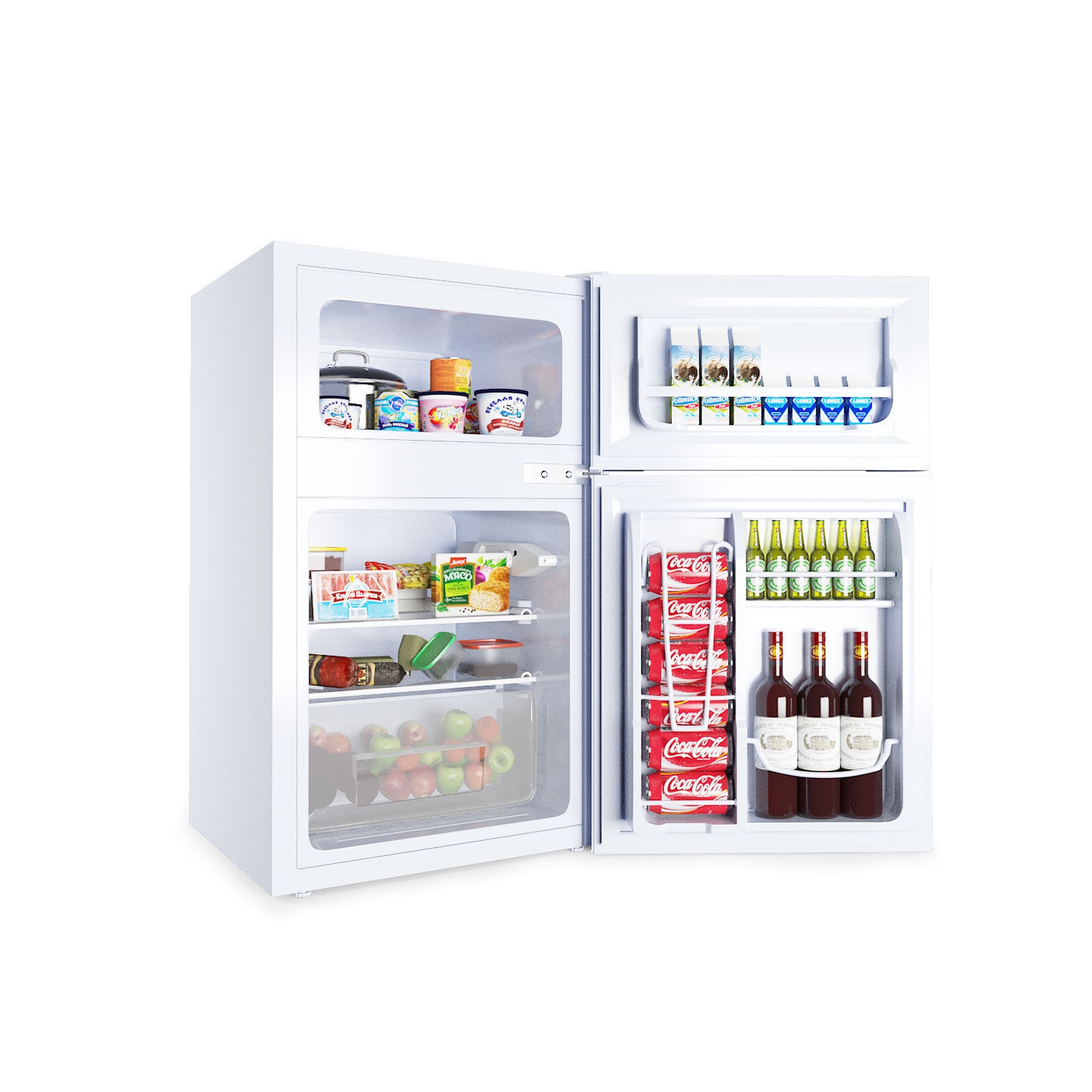 Costway Refrigerator Freezer Cooler Fridge Compact 3.2 cu ft.Unit