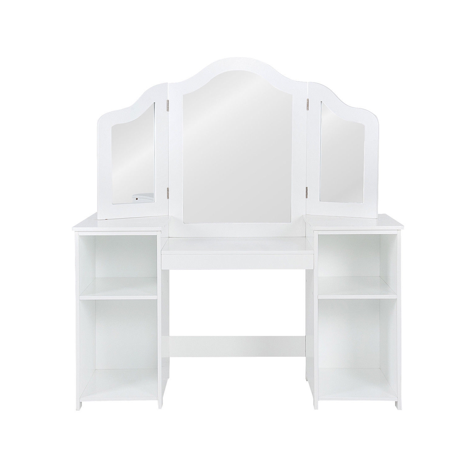 Vanity Table Set Makeup Dressing Kids Girls Study Table Tri Folding Mirror