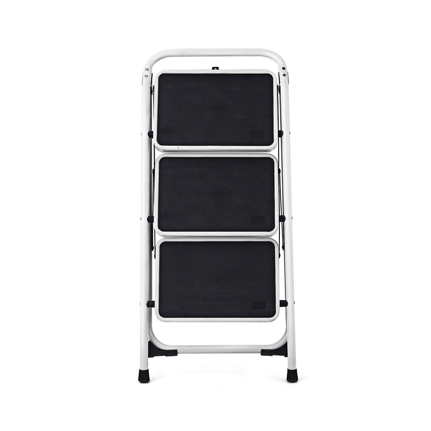 Costway 3 Step Lightweight Ladder HD Platform Foldable Stool 330 LB Cap. Saving Space