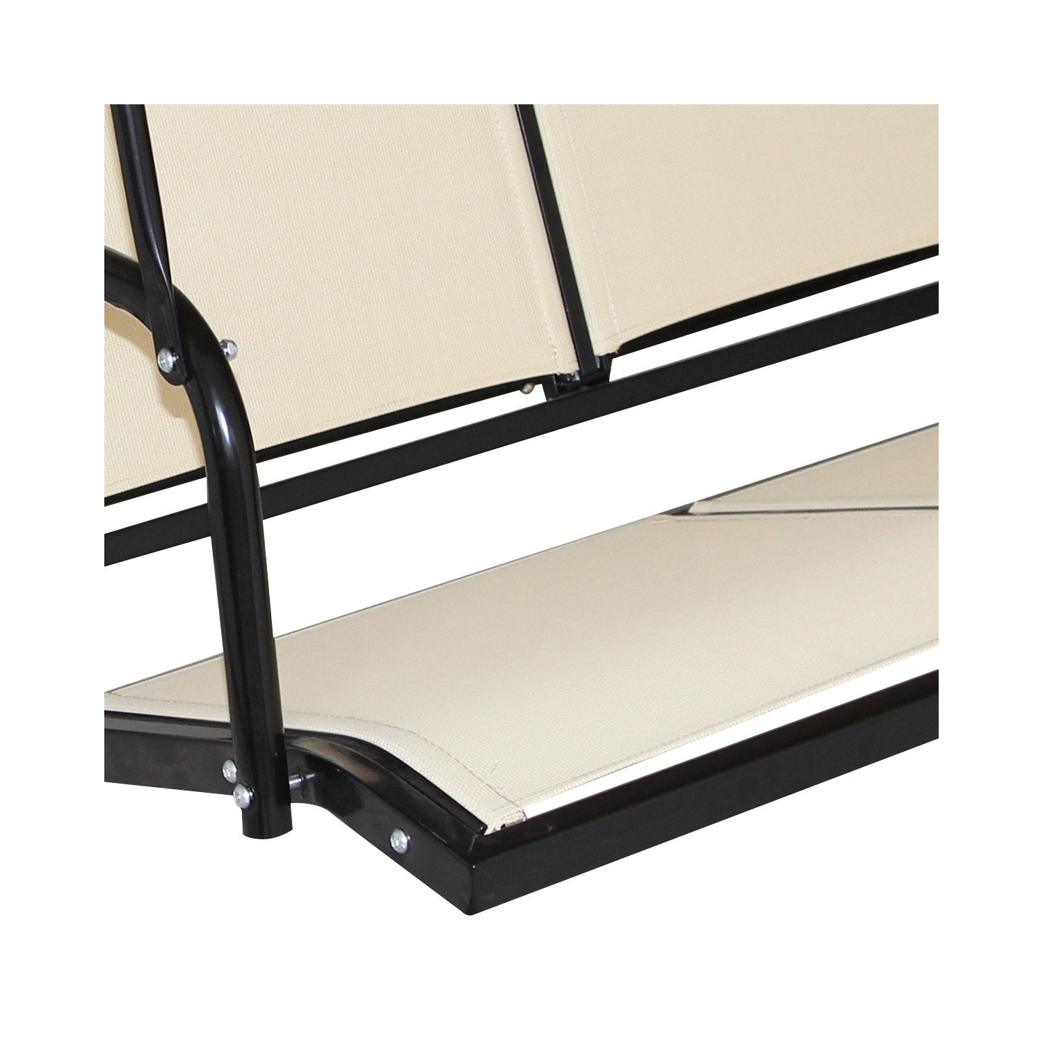 Auvent pivotant extérieur pour patio 3 personnes Mobilier de jardin hamac en acier beige