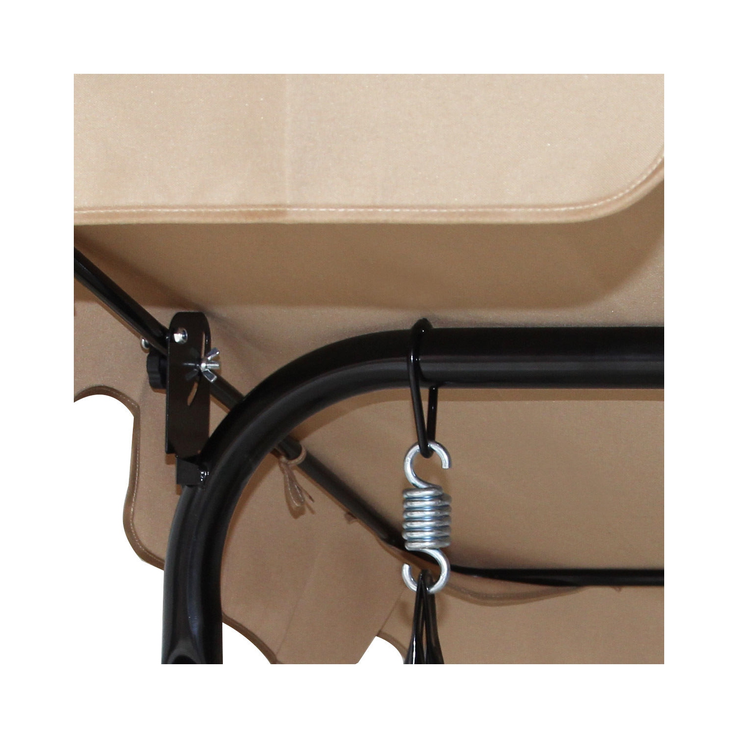 Auvent pivotant extérieur pour patio 3 personnes Mobilier de jardin hamac en acier beige