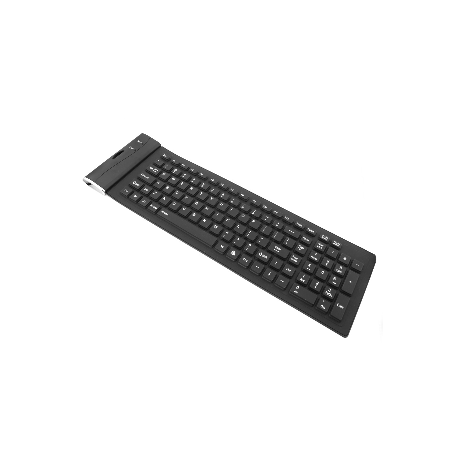 Le clavier en silicone étanche d’axGear pliable, flexible, USB, résistant à la poussière, pleine grandeur