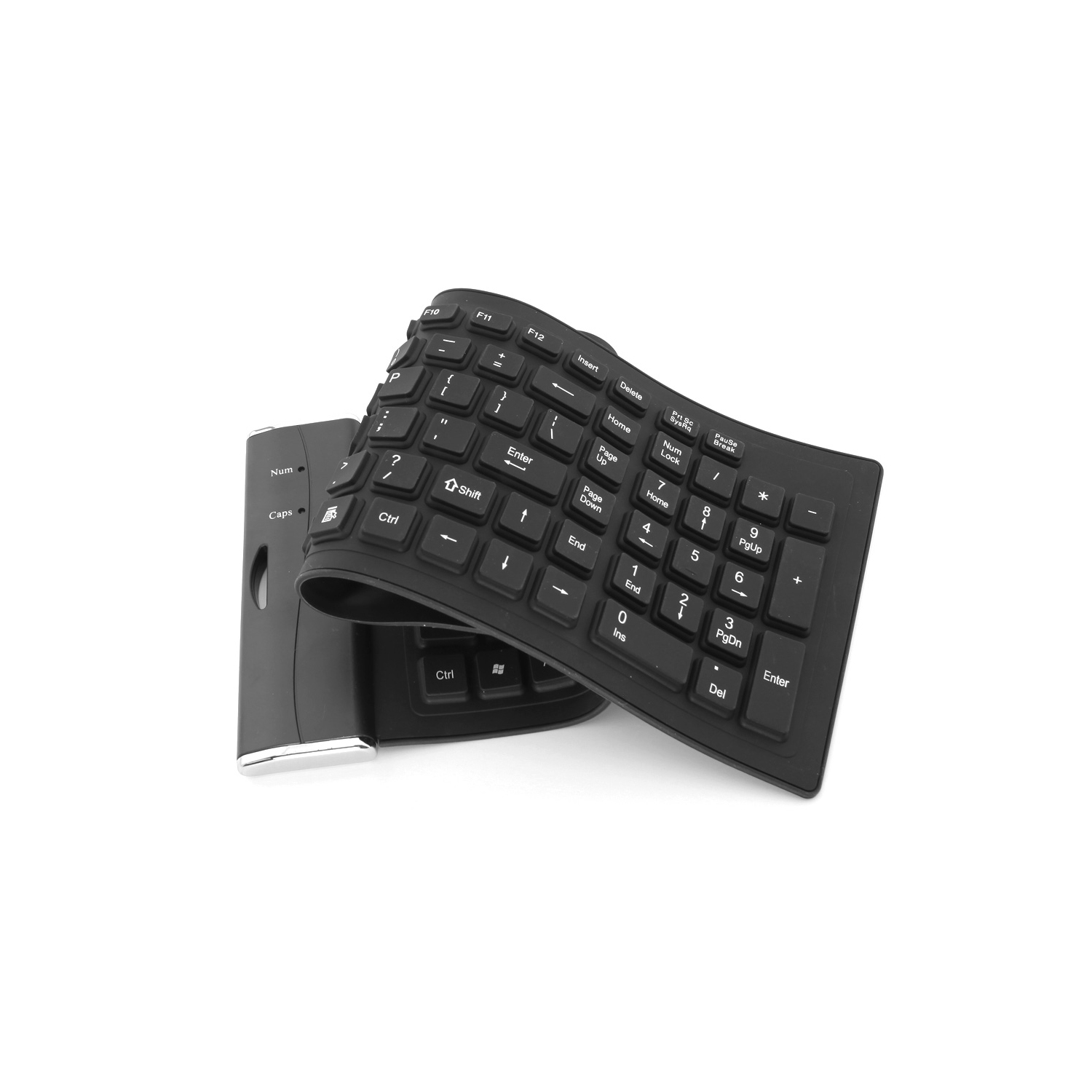 Le clavier en silicone étanche d’axGear pliable, flexible, USB, résistant à la poussière, pleine grandeur