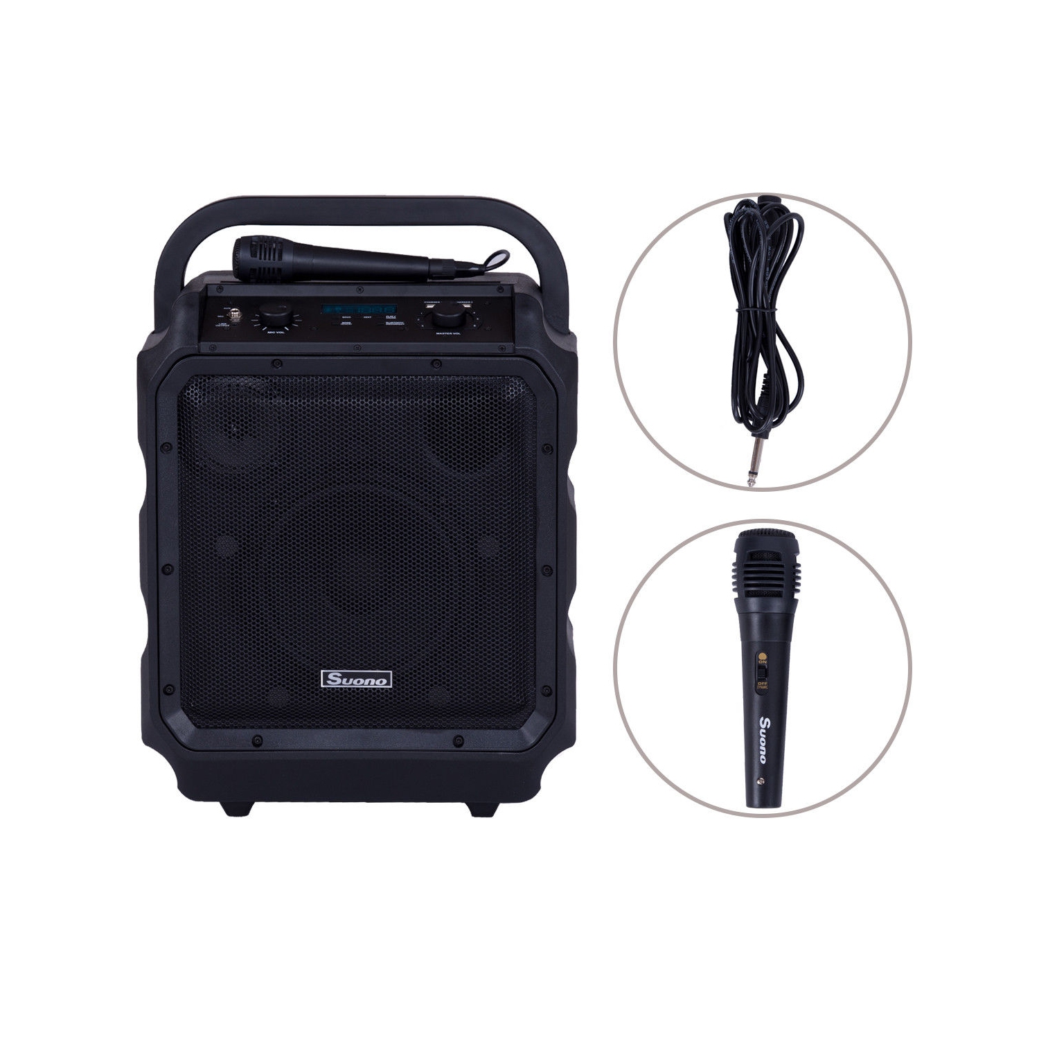 Costway Suono Portable 8" PA System Rechargeable Battery 300W RMS Power Active Speaker