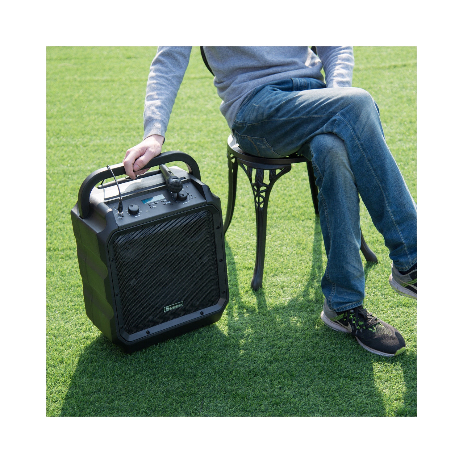 Costway Suono Portable 8" PA System Rechargeable Battery 300W RMS Power Active Speaker