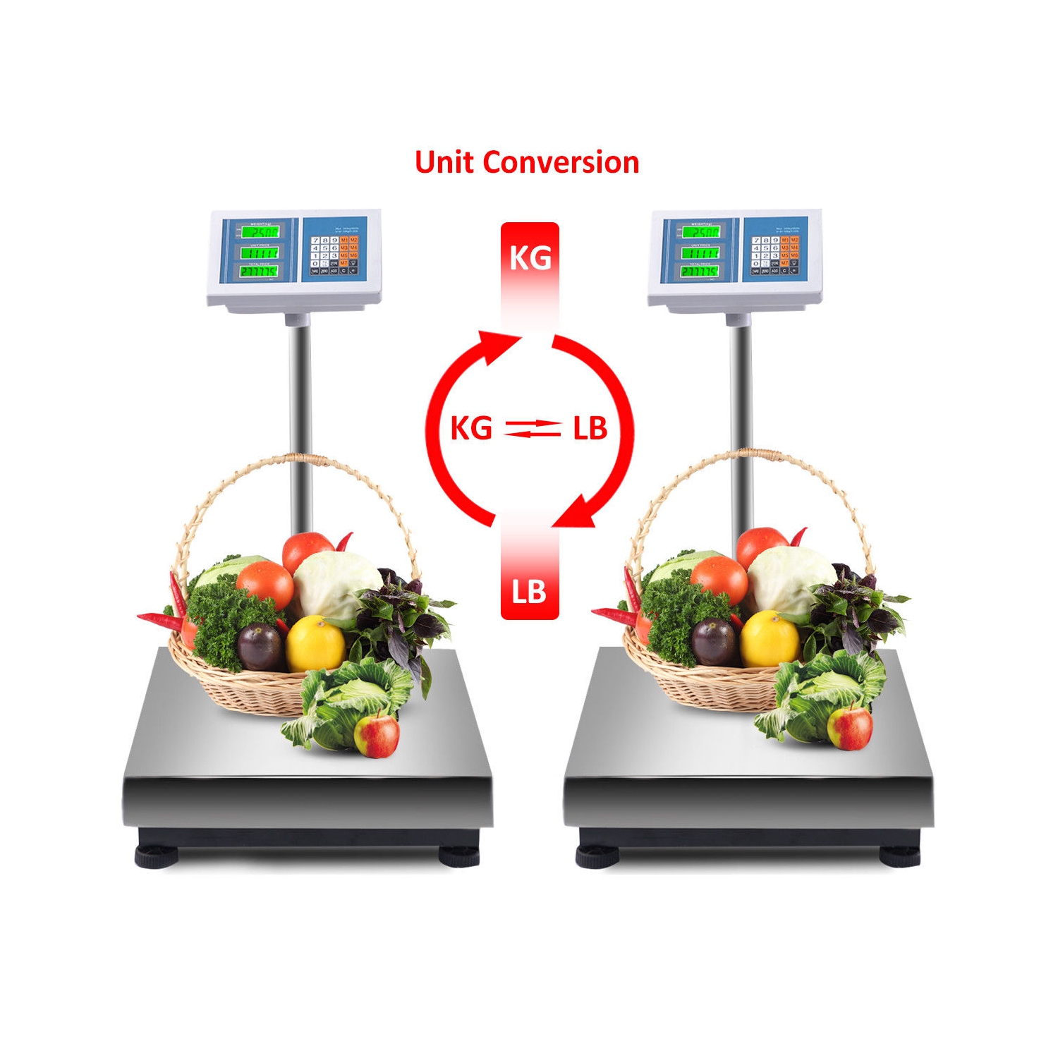 Costway 660lbs Weight Computing Digital Floor Platform Scale Postal Shipping Mailing