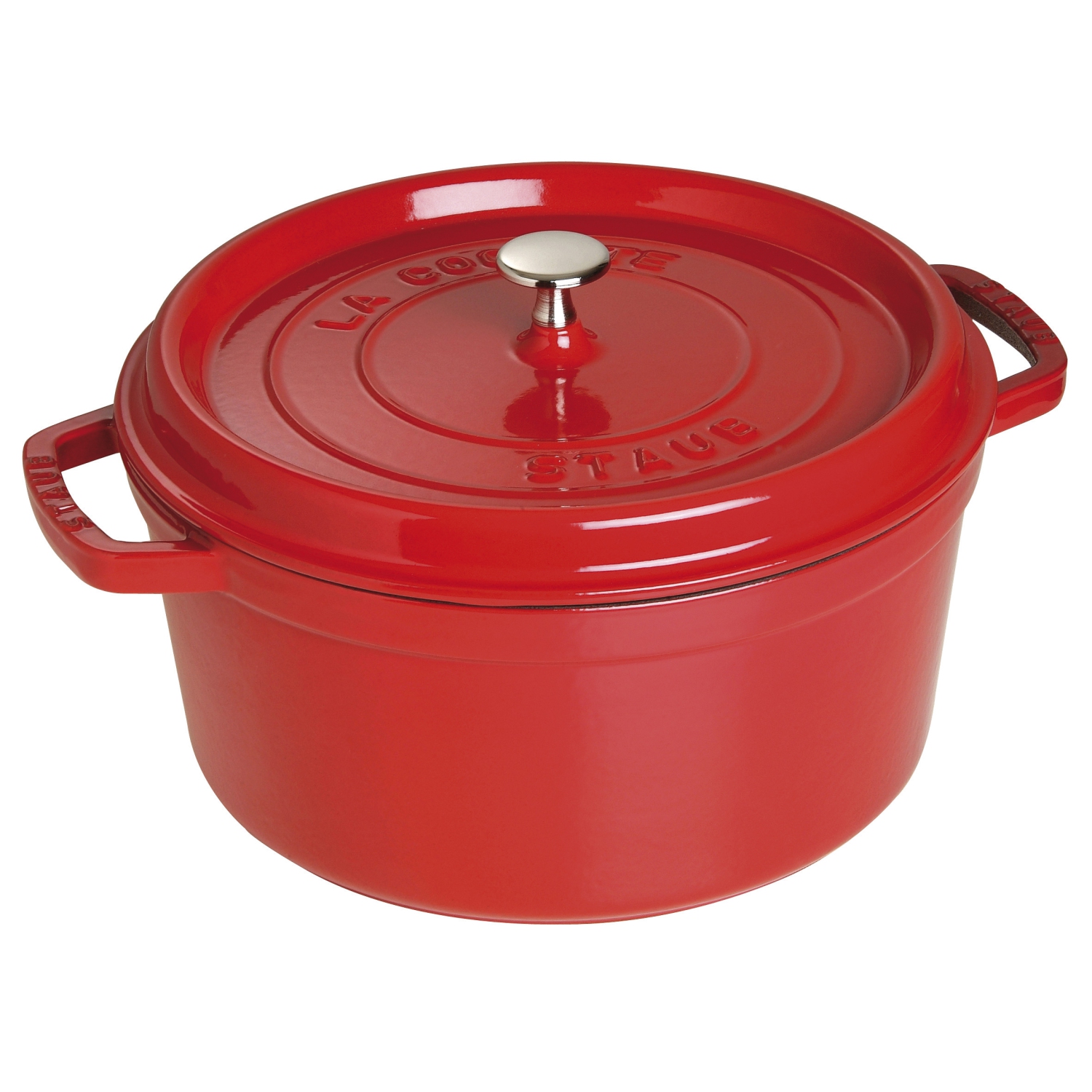Staub Cherry Red Round Cocotte - 8.8 qt. / 8.3 L
