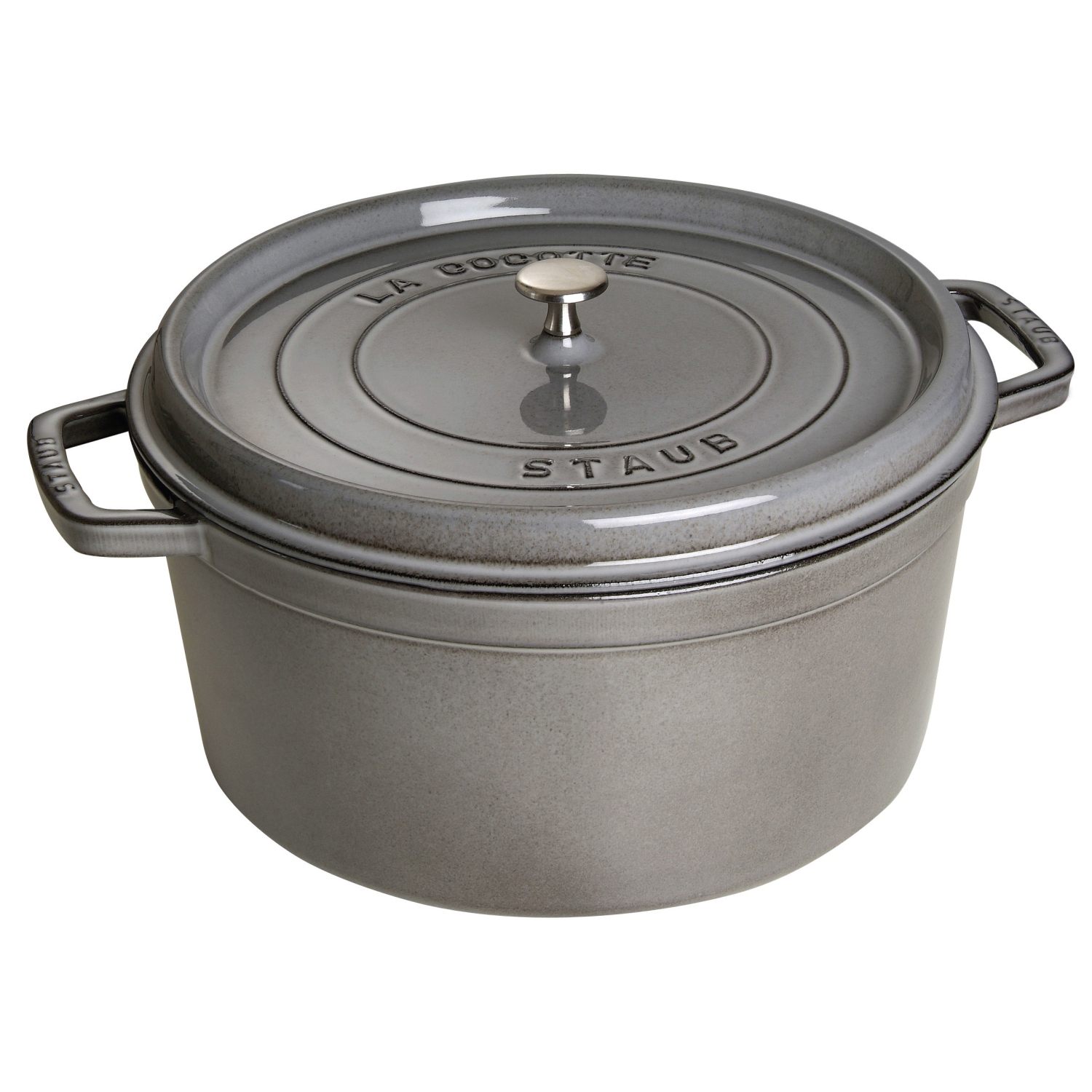 Staub Grey Round Cocotte - 8.8 qt. / 8.35 L
