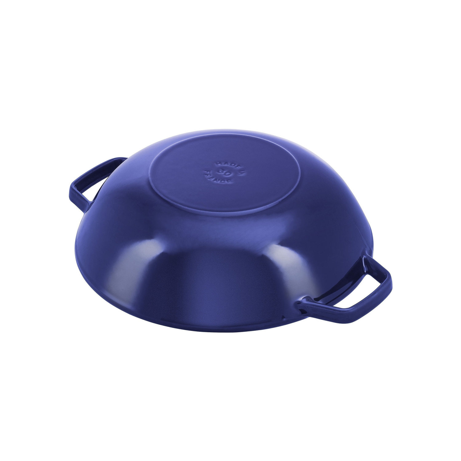 STAUB Specialities – wok en fonte avec couvercle en verre 30&nbsp;cm/12 po, bleu foncé