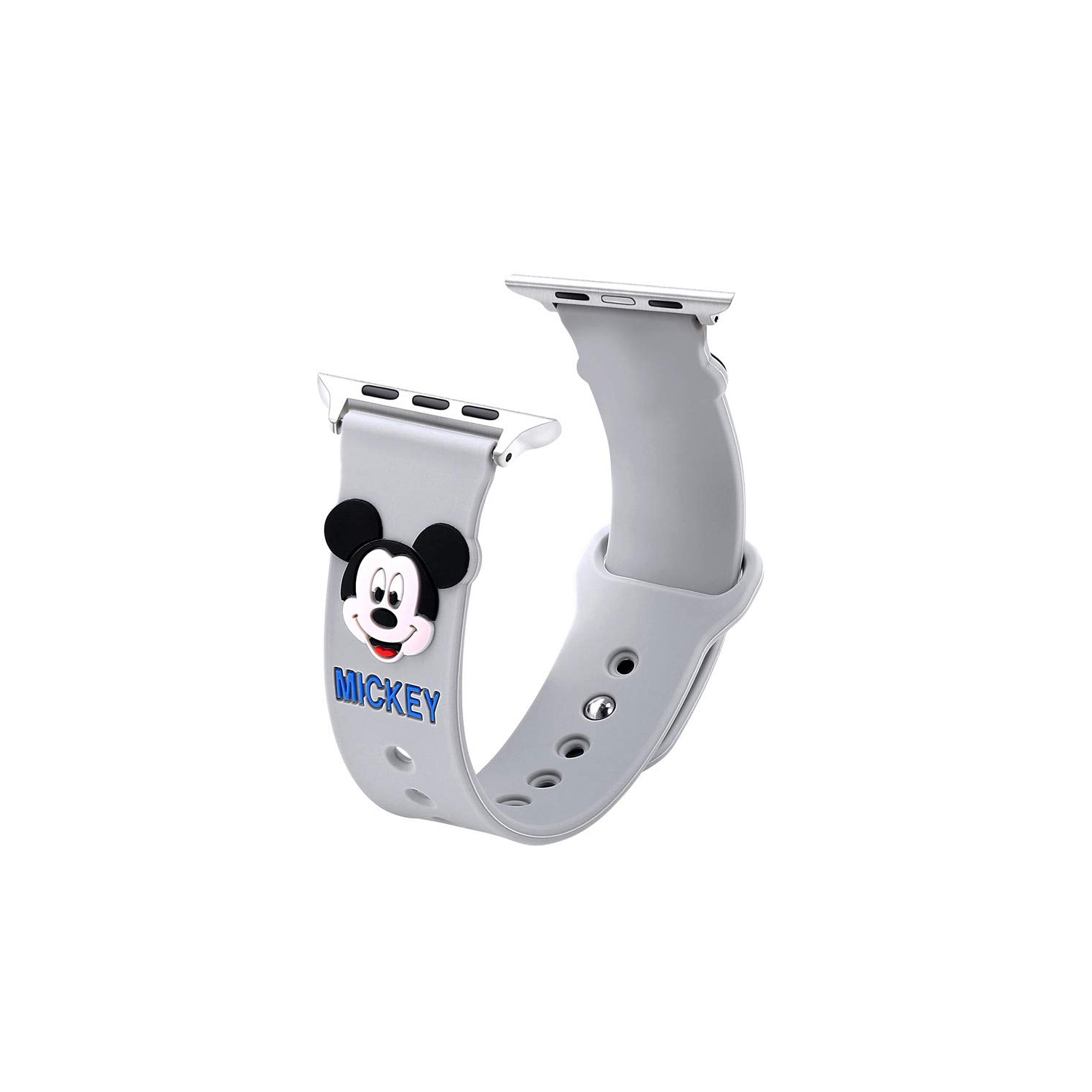 Mickey Mouse Silicone Sport Watch Band Compatible with Apple Watch 38mm 40mm 41mm(Series 1/2/3/4/5/6/7/8)
