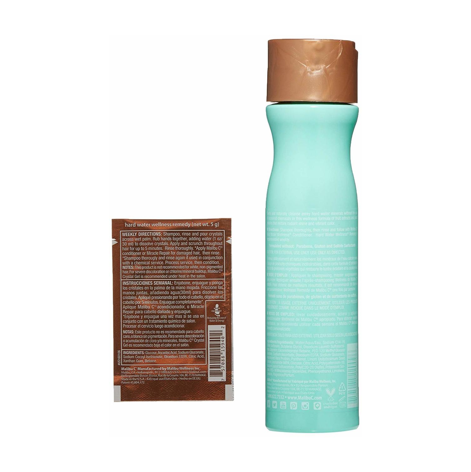 Shampooing et revitalisant pour cheveux Malibu C Hard Water Wellness 9 oz chacun