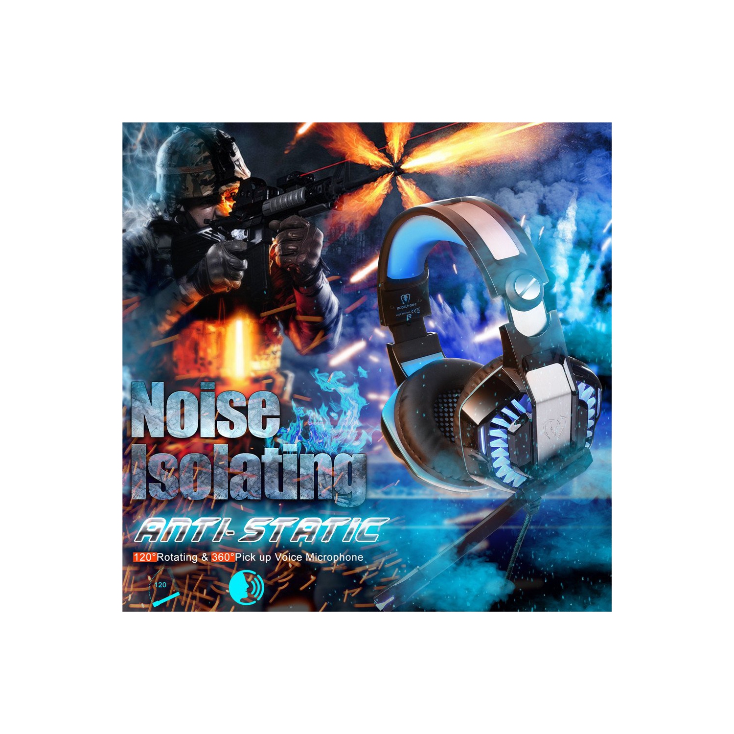 Casque de jeu stéréo pour PS4; Casque d’écoute avec microphone et éclairage DEL pour PlayStation 4; portable; PC; téléphones intelligents