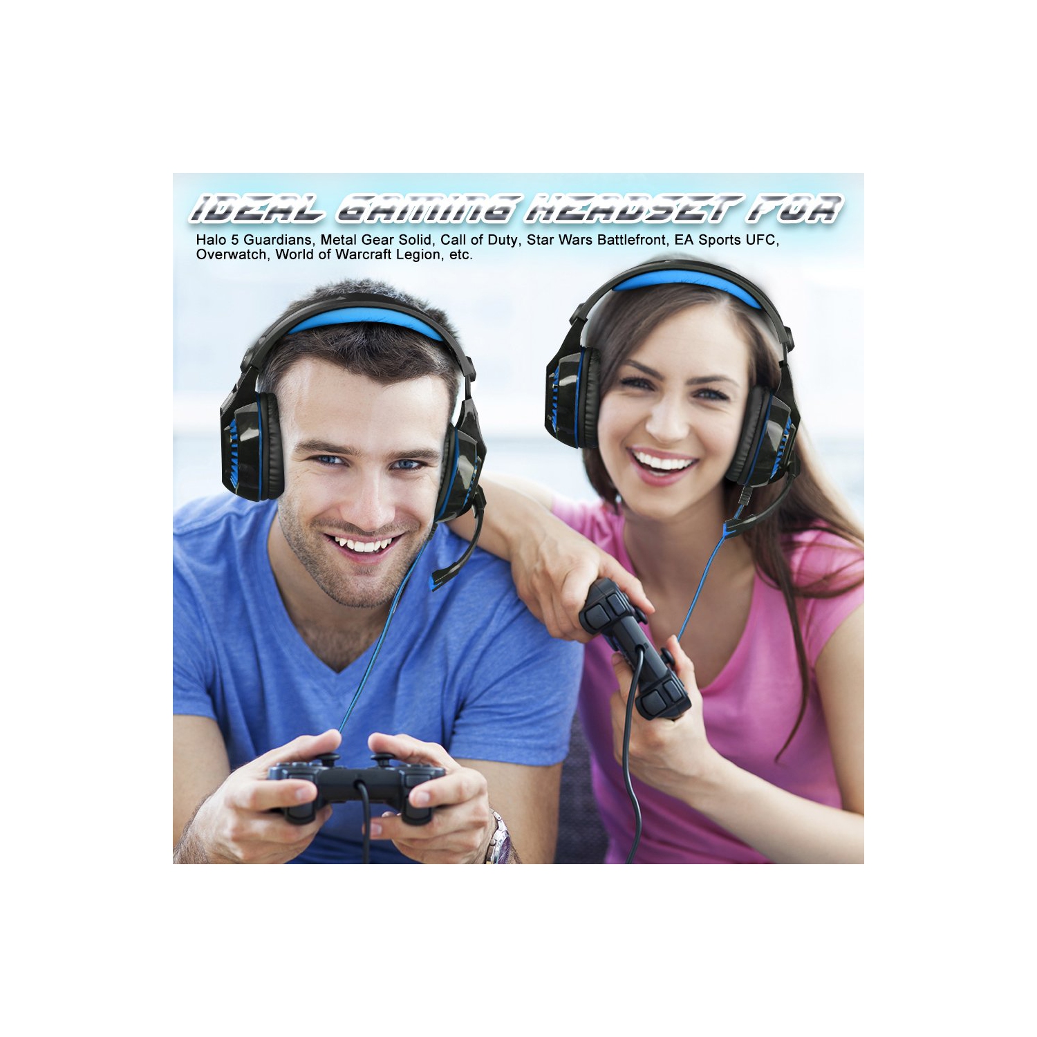 Casque de jeu stéréo pour PS4; Casque d’écoute avec microphone et éclairage DEL pour PlayStation 4; portable; PC; téléphones intelligents