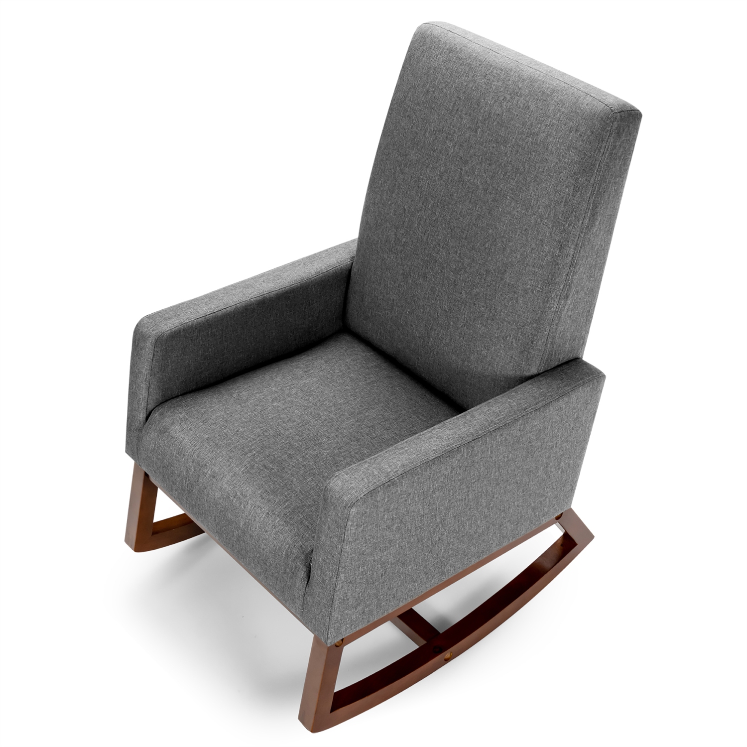 Fauteuil à bascule en tissu Costway – Style rétro