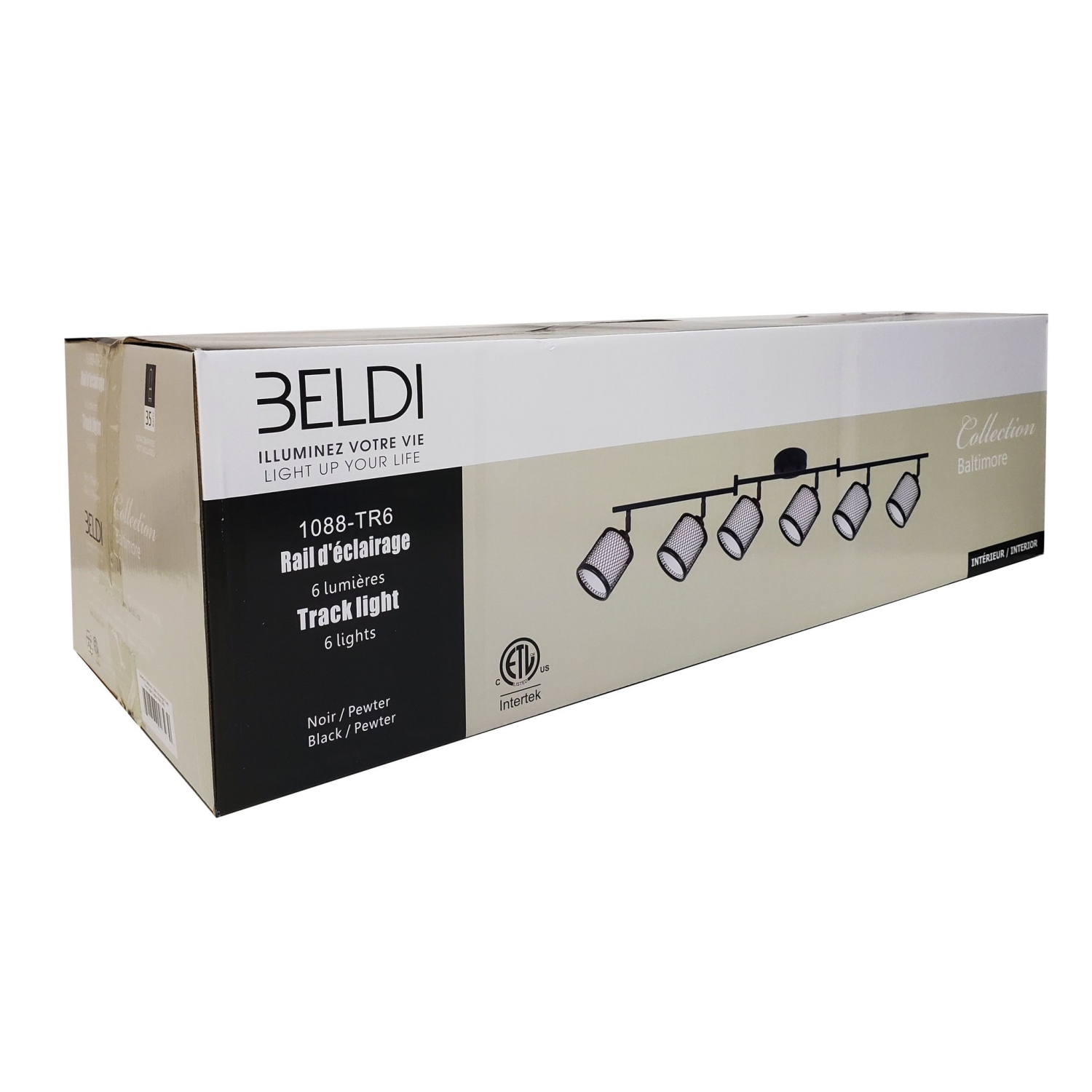 Beldi 1088-TR6 - Baltimore Collection 6 Light Lighting Track, 47.2'' X 7.9'', Black