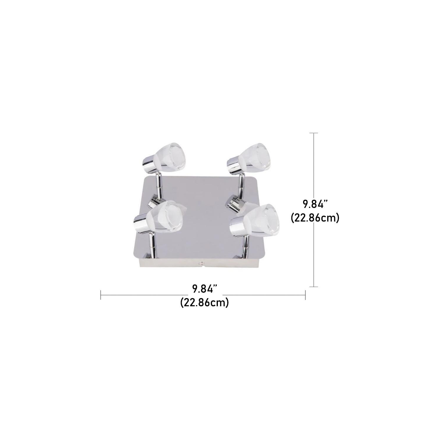 Beldi 26101-C4 Tasman Led Square Canopy Track Chrome Finish 4 X 5w 1220 Lumens