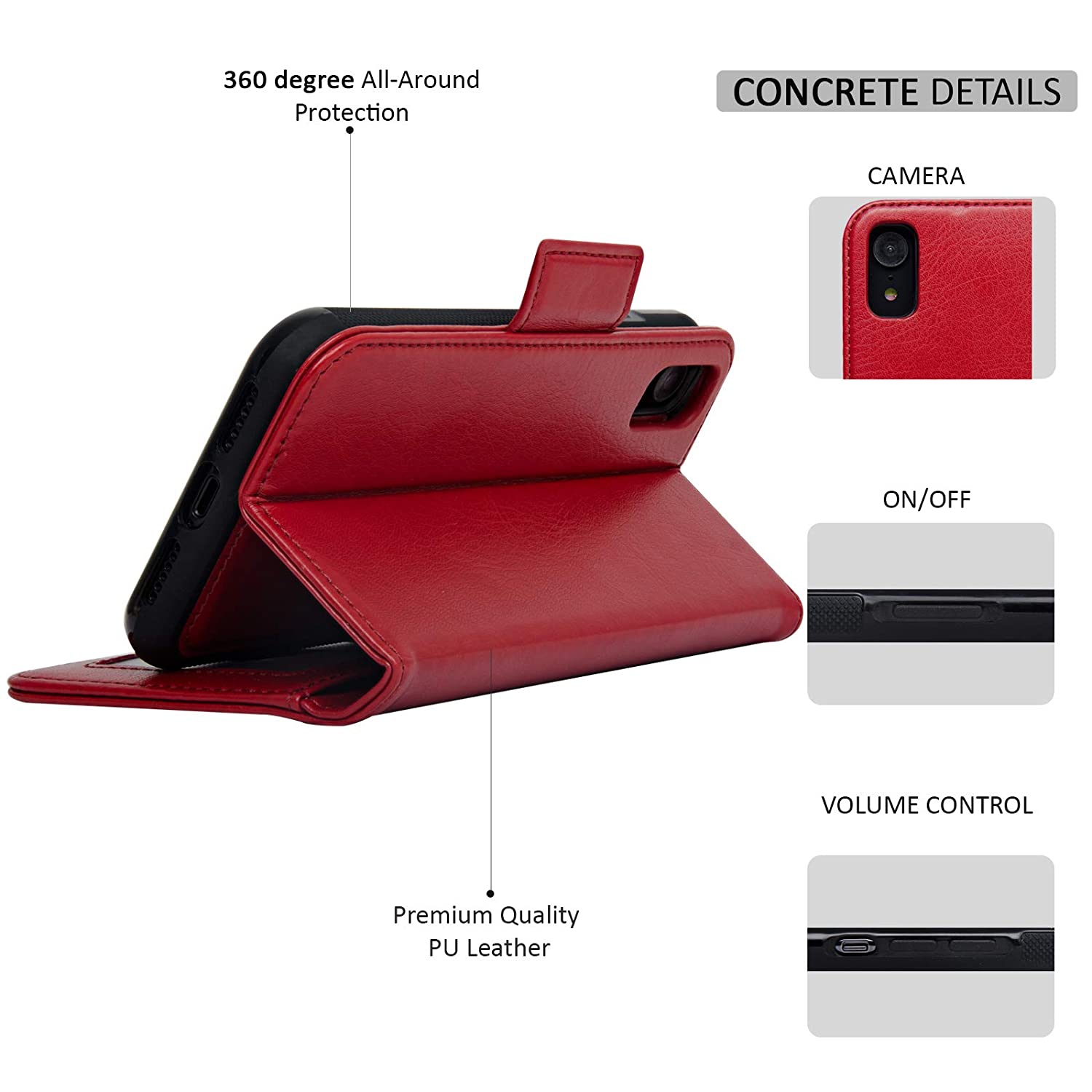 Navor Detachable Magnetic Wallet Case Compatible for iPhone XR 6.1'' [Vajio Series]