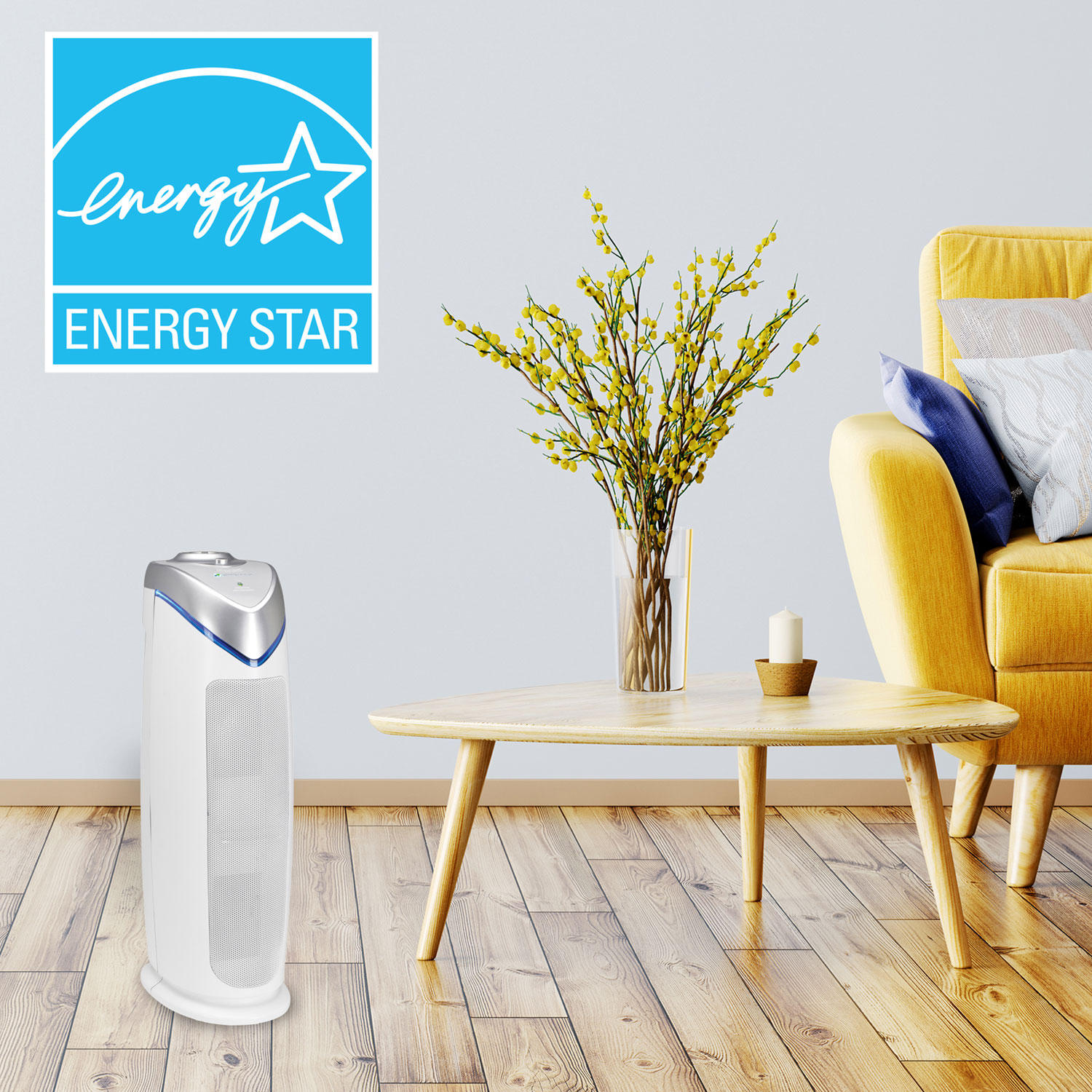 GermGuardian 4-in-1 Tower Air Purifier with HEPA Filter - White