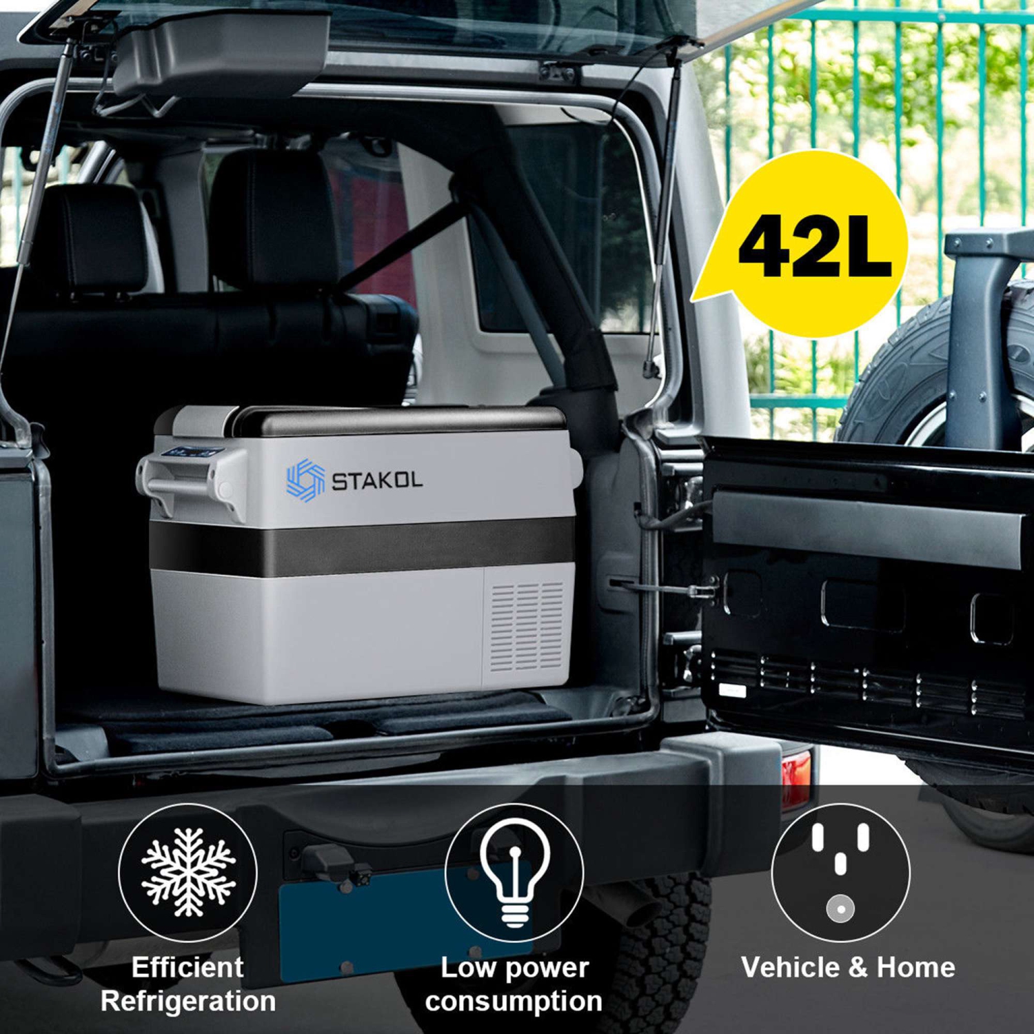 Costway 44 Quarts Portable Electric Car Cooler Refrigerator/Freezer Compressor Camping