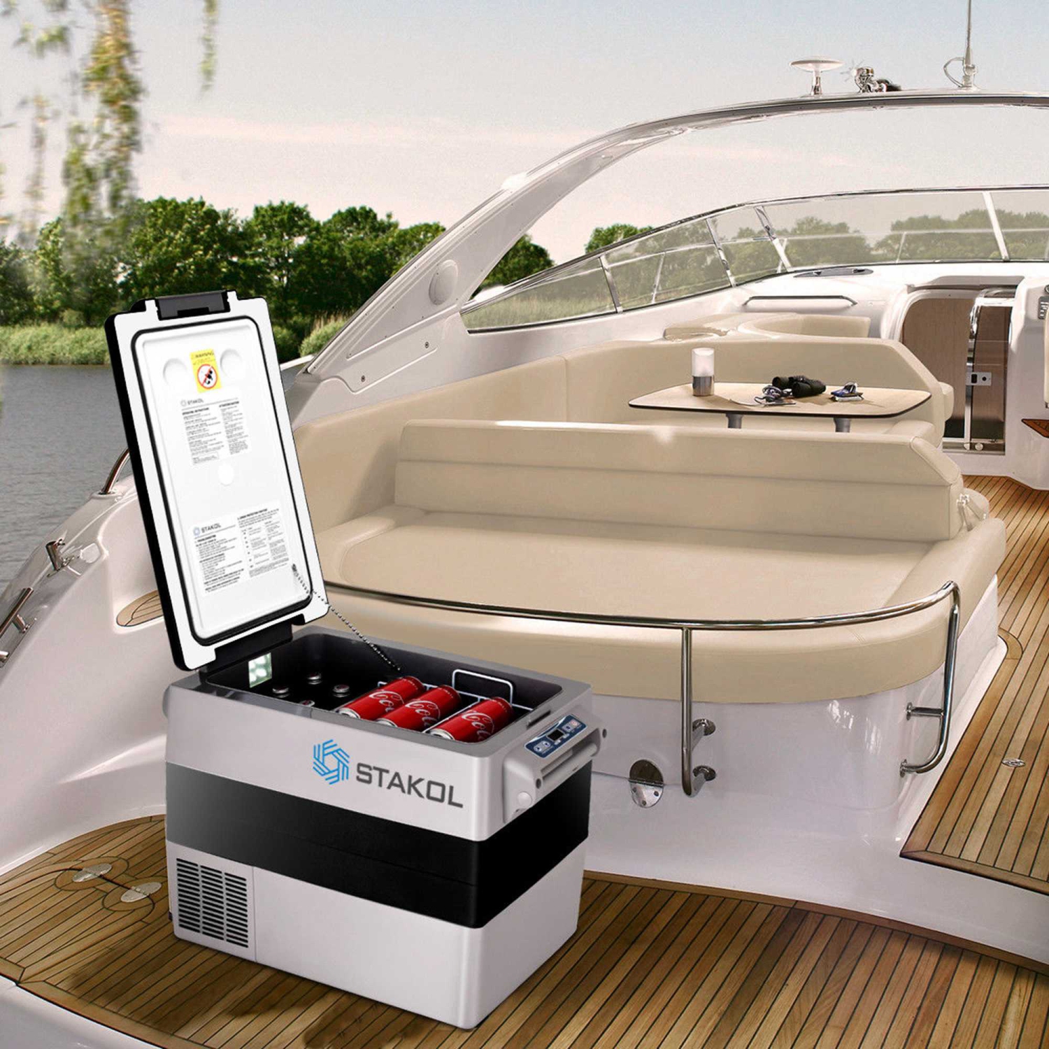 Costway 44 Quarts Portable Electric Car Cooler Refrigerator/Freezer Compressor Camping