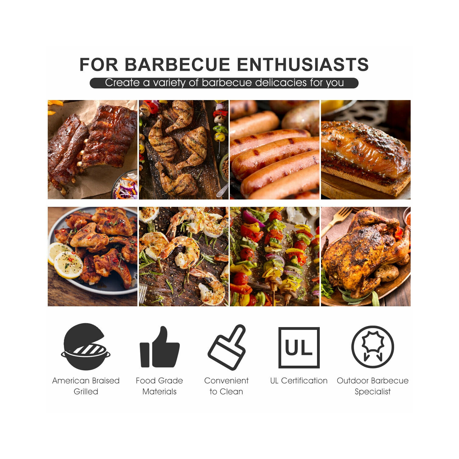 Costway Electric BBQ Grill 1350W Non-stick 4 Temperature Setting Outdoor Garden Camping