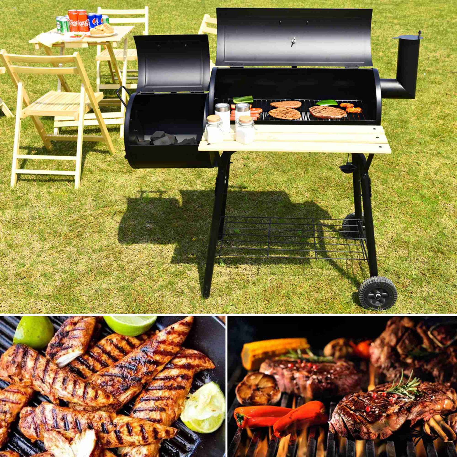 Costway Outdoor BBQ Grill Charcoal Barbecue Pit Patio Backyard Cooker Smoker