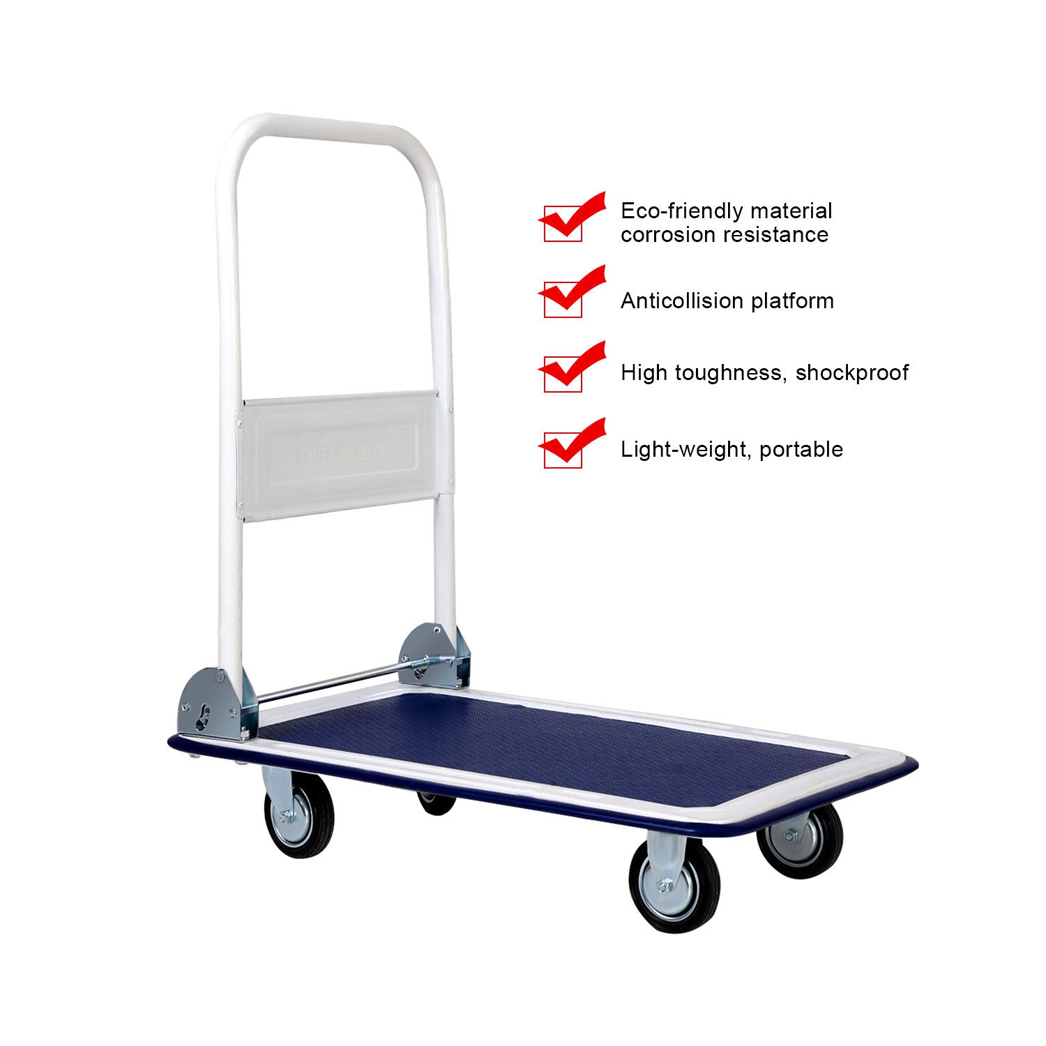 Costway 330&nbsp;lb Chariot à plateforme pliable chariot d'entrepôt mobile pliable chariot nouveau