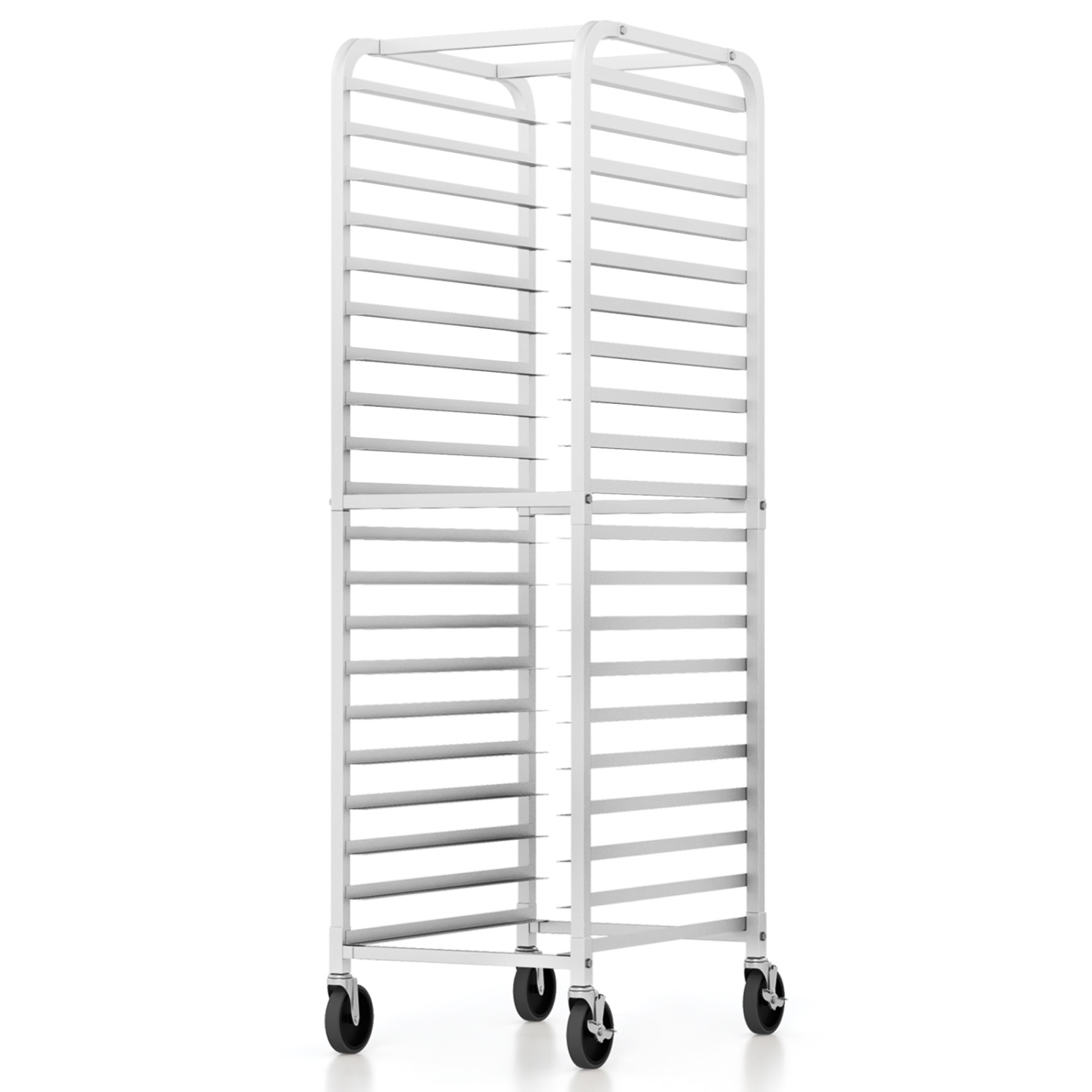 Costway 20-tier Bun Pan Speed Rack with Lockable Rubber Wheels 3" Spacing for Kitchen