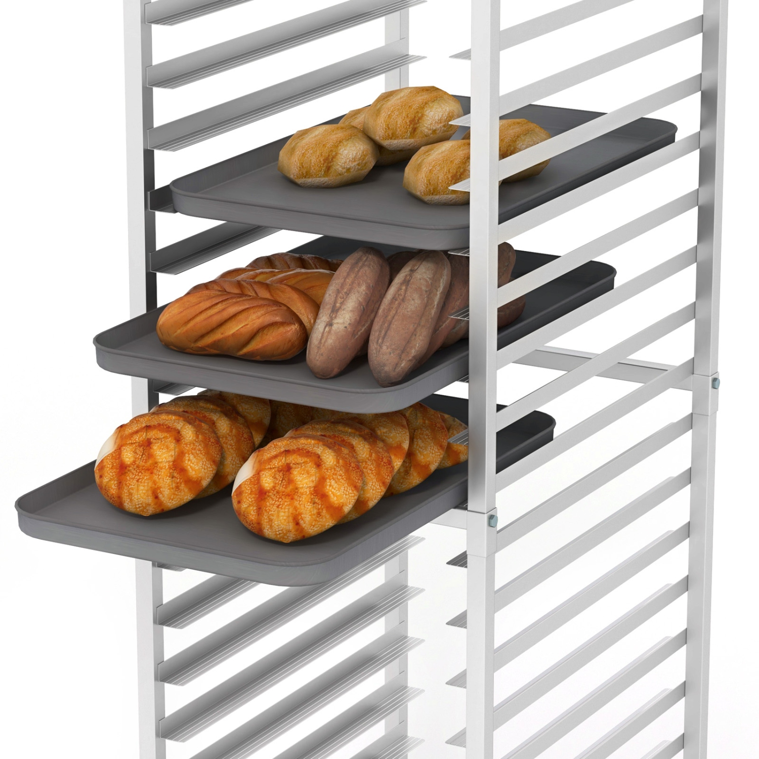 Costway 20-tier Bun Pan Speed Rack with Lockable Rubber Wheels 3" Spacing for Kitchen