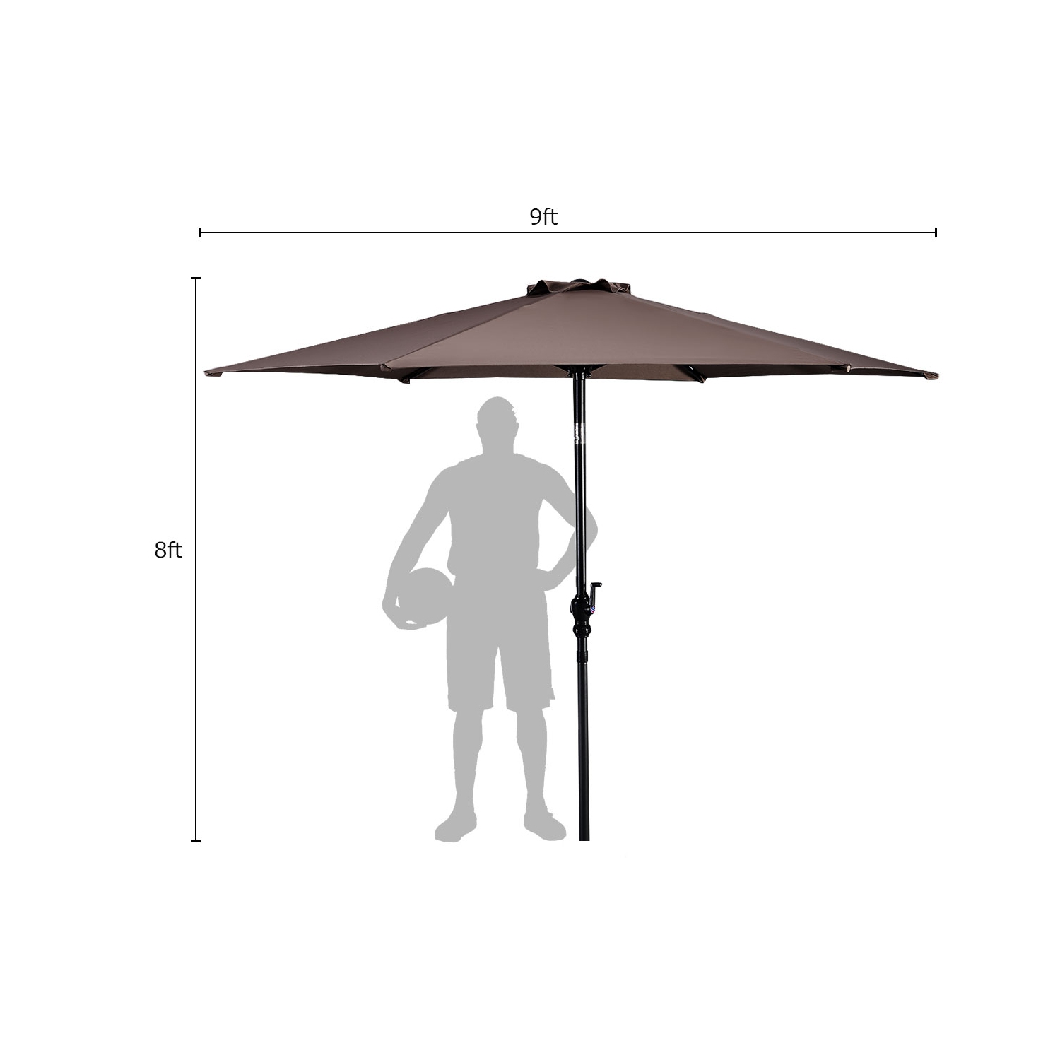 Parasol inclinable 274cm Costway