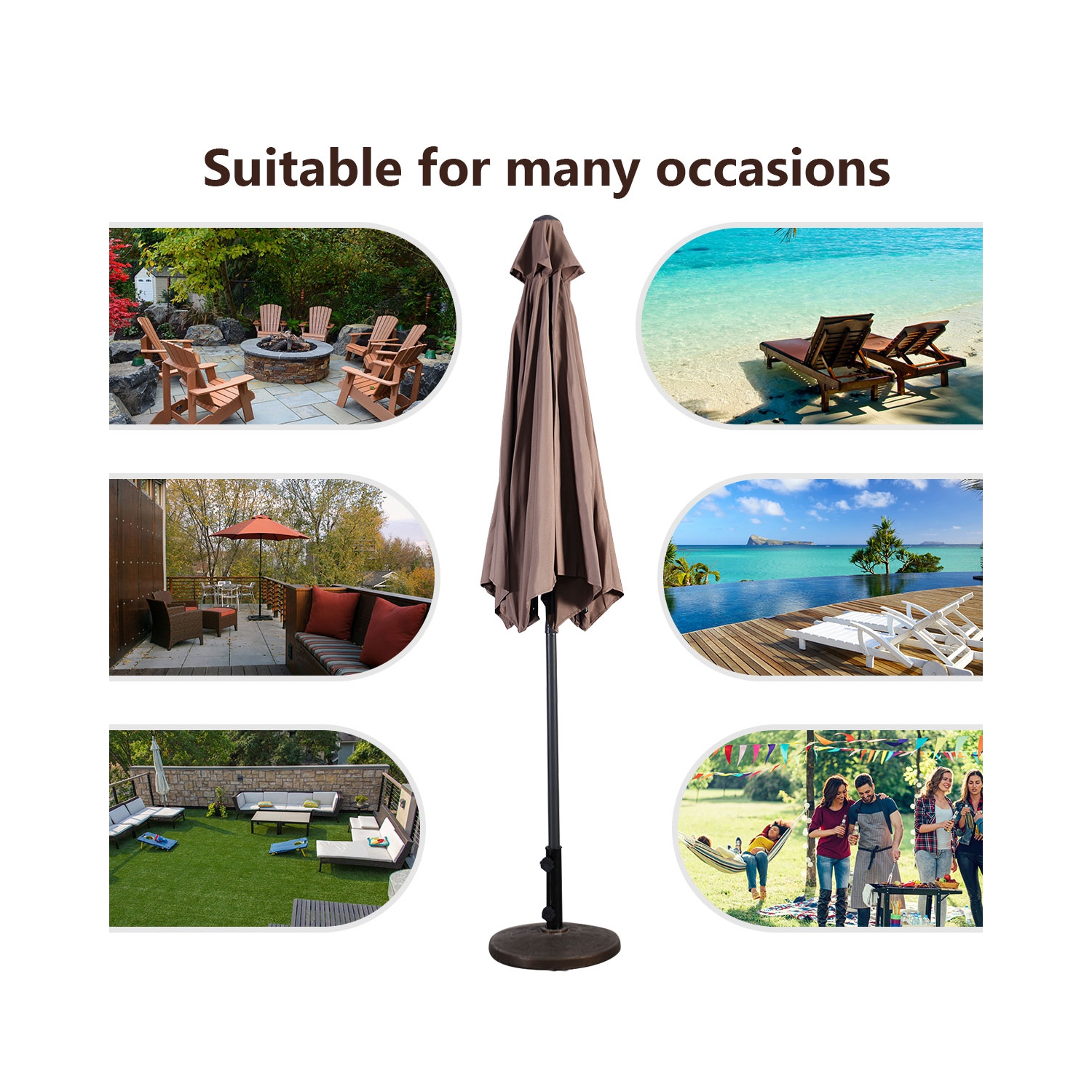 Parasol inclinable 274cm Costway