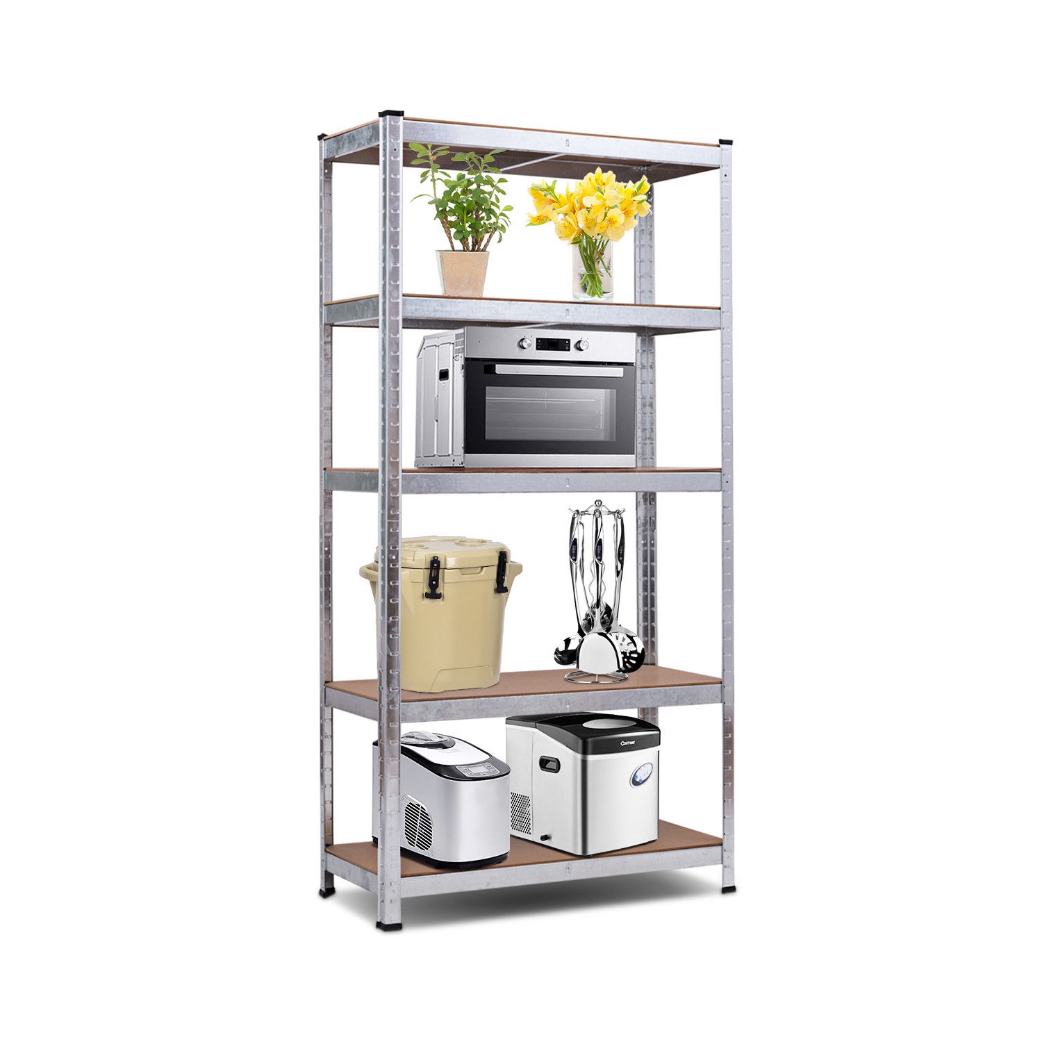 Costway 71" Heavy Duty Storage Shelf Steel Metal Garage Rack 5 Level Adjustable Shelves