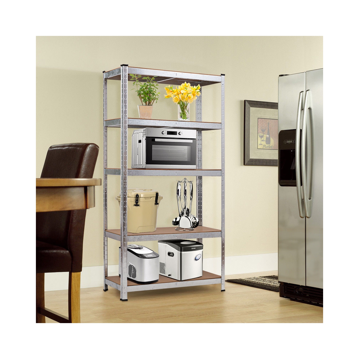 Costway 71" Heavy Duty Storage Shelf Steel Metal Garage Rack 5 Level Adjustable Shelves