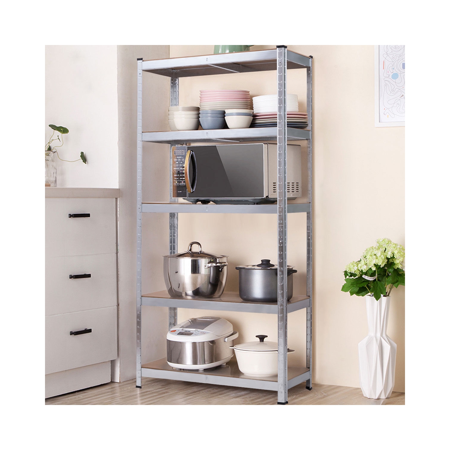 Costway 71" Heavy Duty Storage Shelf Steel Metal Garage Rack 5 Level Adjustable Shelves
