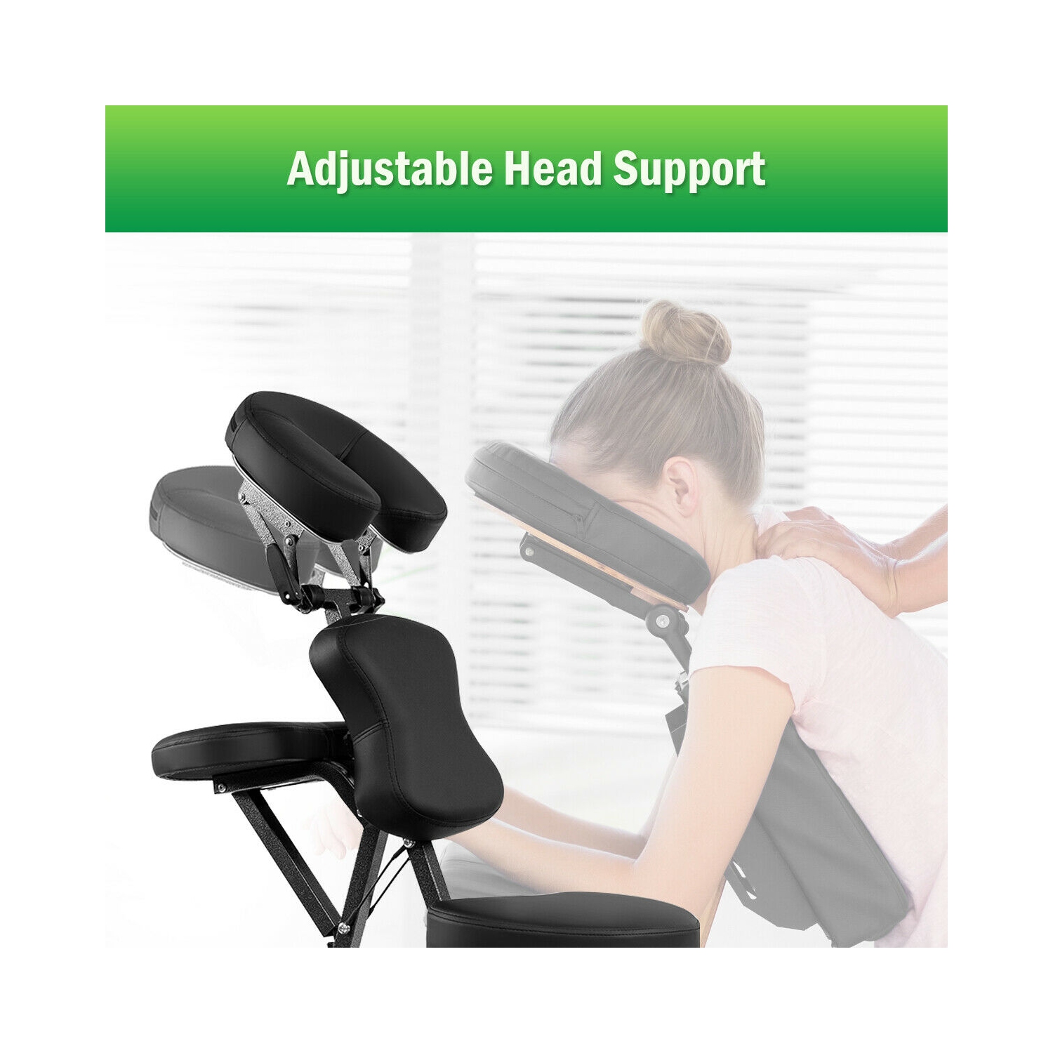 Chaise de massage portative avec coussinet en cuir de polyuréthane et tatouage de voyage de Costway avec sac de transport