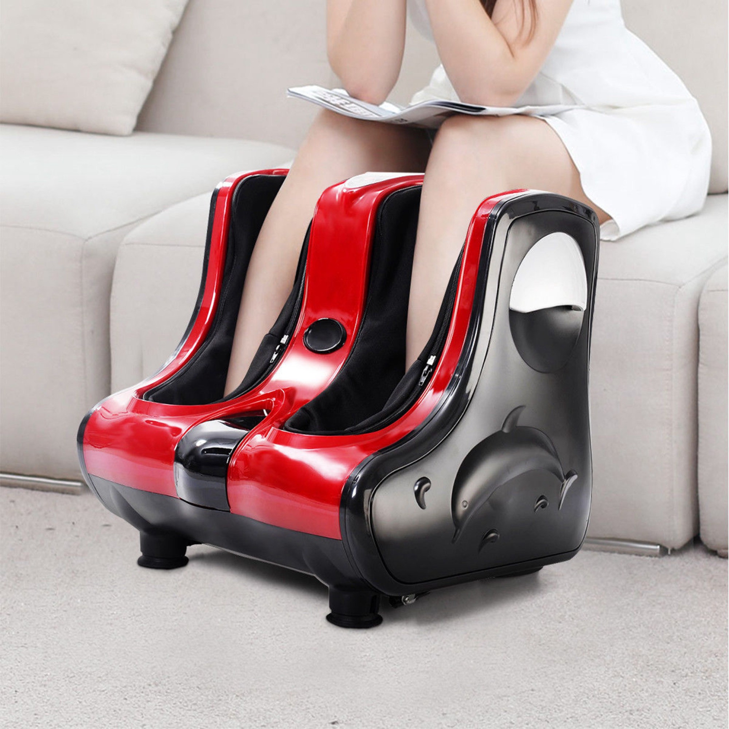Costway Shiatsu Kneading Rolling Vibration Heating Foot Calf Leg Massager