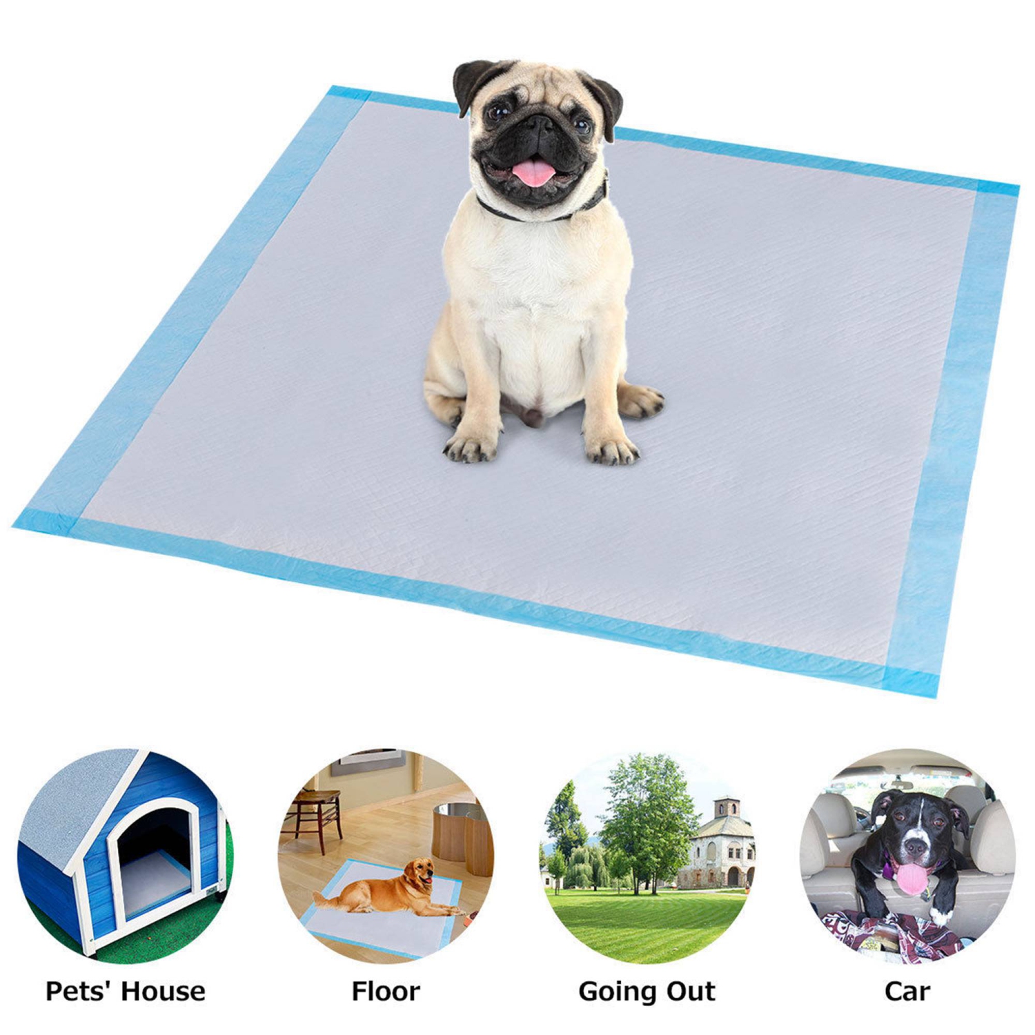Costway 150PCS Puppy Pet Pads Dog Cat Wee Pee Piddle Pad Training Underpads 30" x 30"