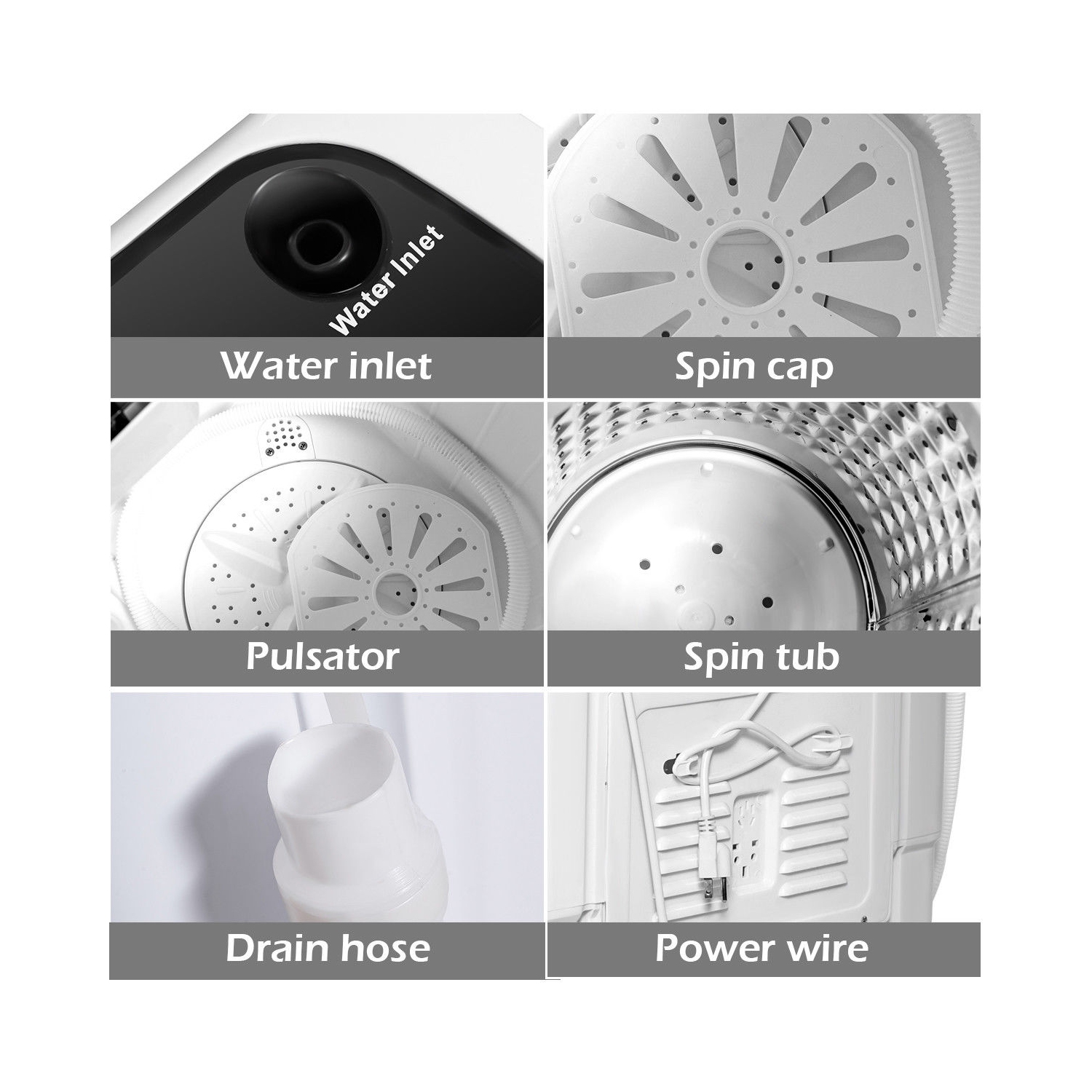 Lave-linge compact double tambour Gymax – 3,6kg
