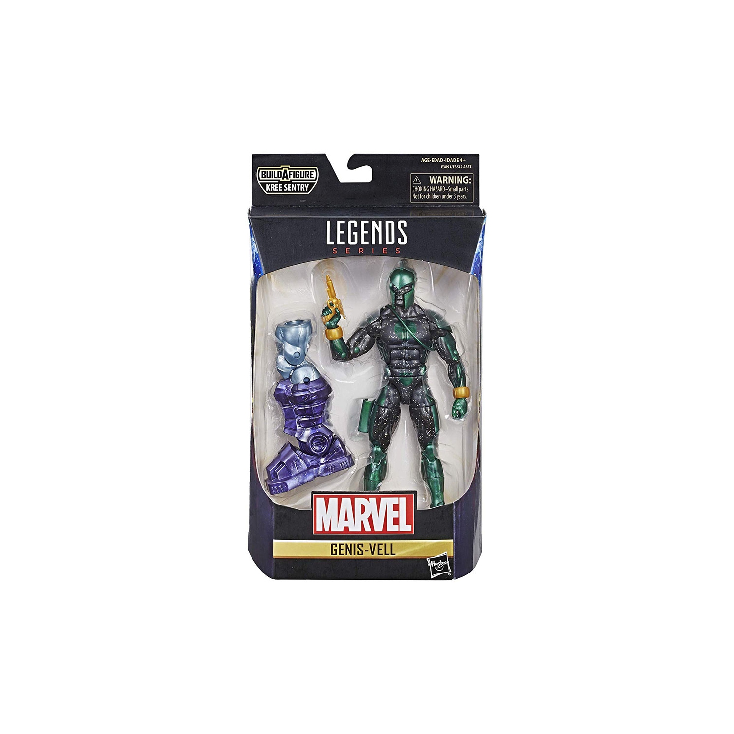 Figurine d'action de 6 po Captain Marvel de Marvel Legends - BAF Kree Sentry - Genis-Vell