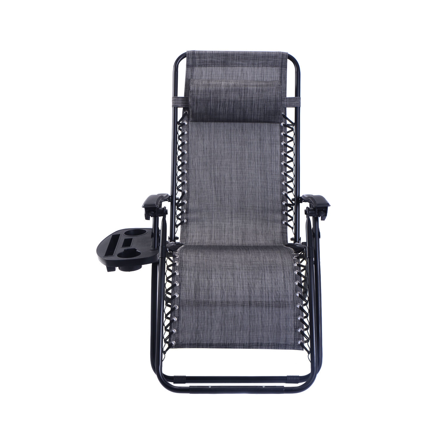 Lot de 2 chaises longues avec porte-gobelets