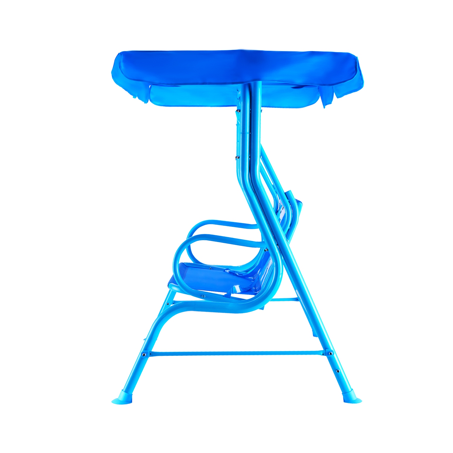 Chaise balancelle de patio pour enfants de Costway Banc d'auto avec auvent pour 2&nbsp;personnes Meubles de jardin bleus