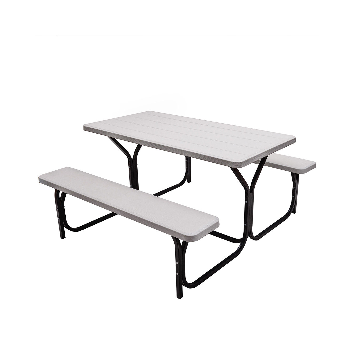 Costway Picnic Table Bench Set Outdoor Backyard Patio Garden Party Dining White