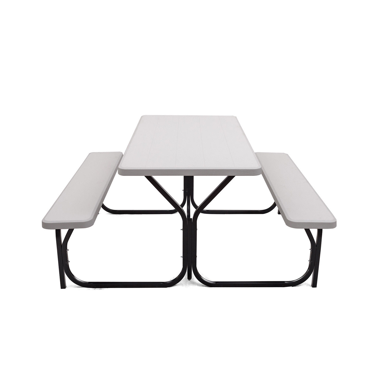 Costway Picnic Table Bench Set Outdoor Backyard Patio Garden Party Dining White