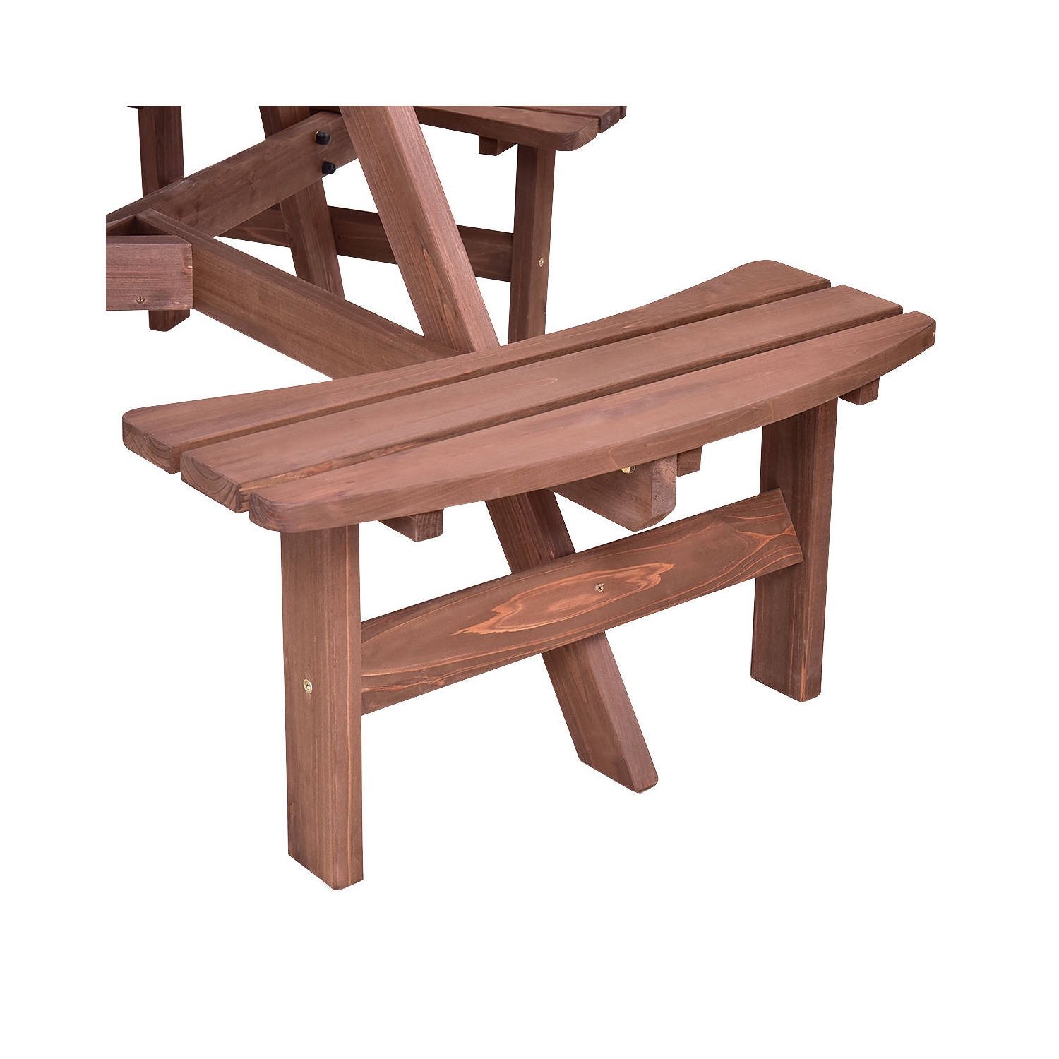 Costway 6 Person Outdoor Wood Picnic Table Beer Bench Set Pub Dining Seat Patio Garden