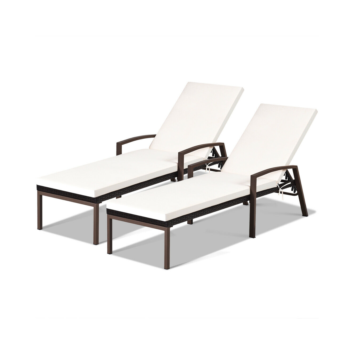 Chaise longue en rotin Costway – Lot de 2 pièces