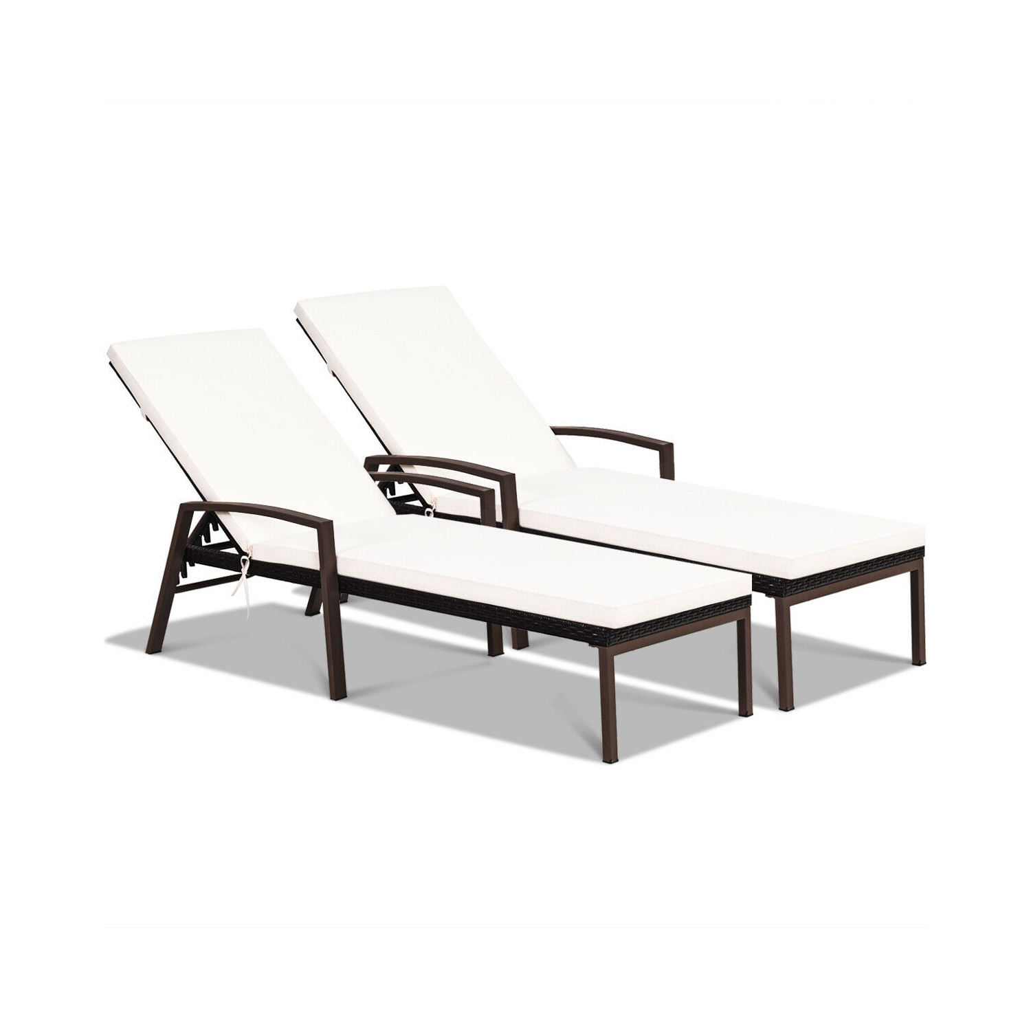 Chaise longue en rotin Costway – Lot de 2 pièces