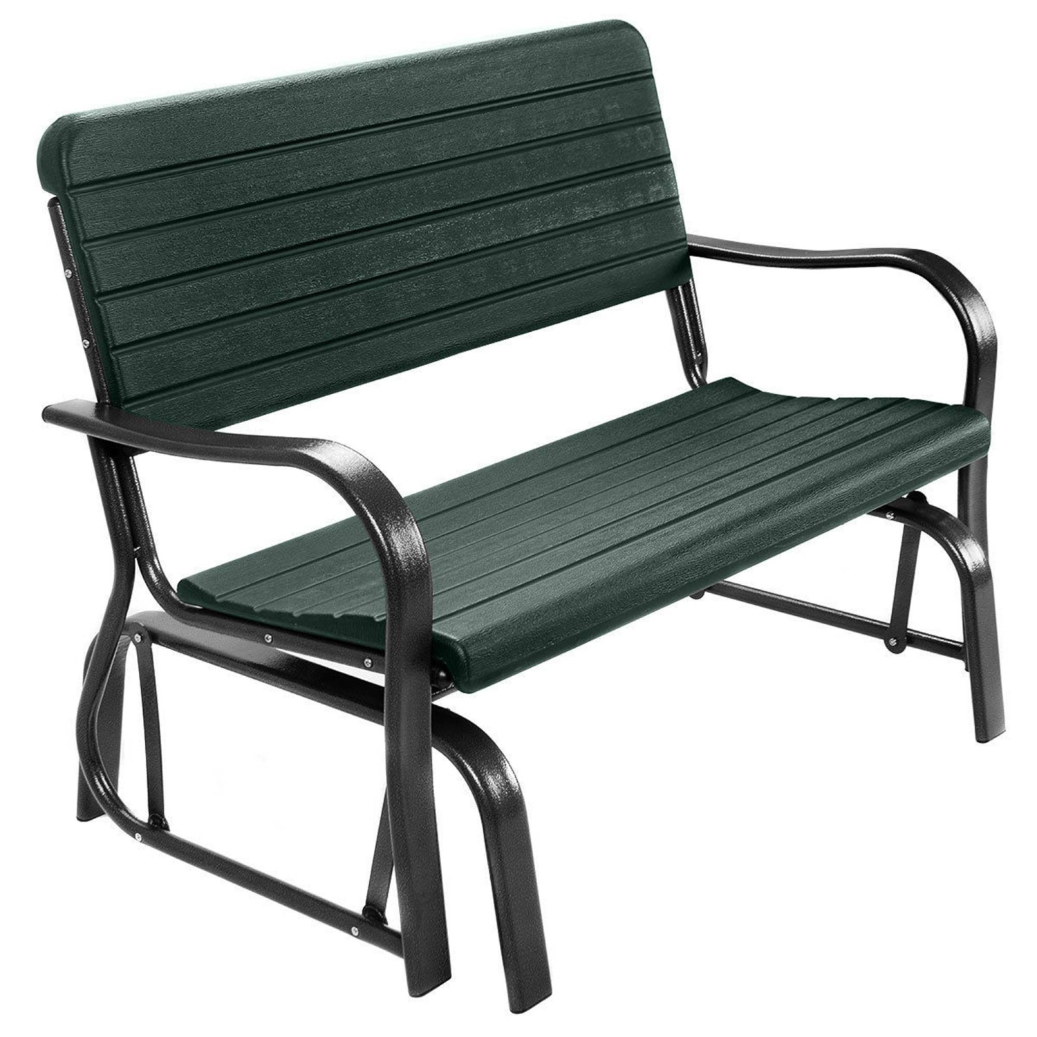 Costway Outdoor Patio Swing Porch Rocker Glider Bench Loveseat Garden Seat Steel